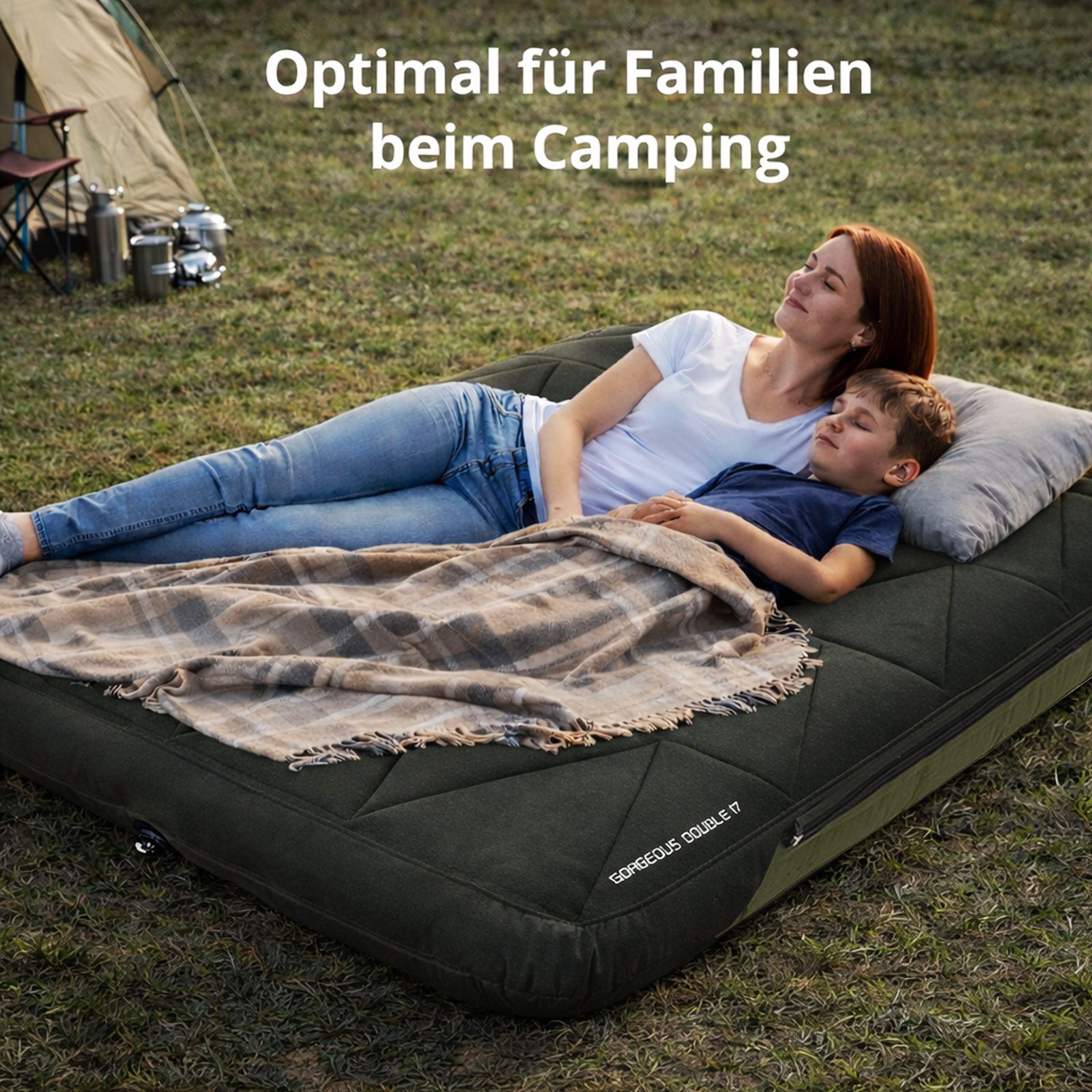 KINGCAMP Luftbett LuxeAir Double 2 Personen Camping Isomatte + Bezug 17 cm