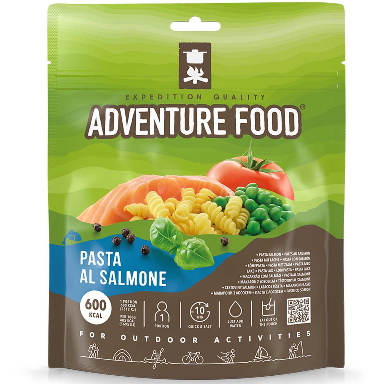ADVENTURE FOOD Pasta al Salmone - Repas en plein air Nourriture de randonnée Nourriture d'urgence
