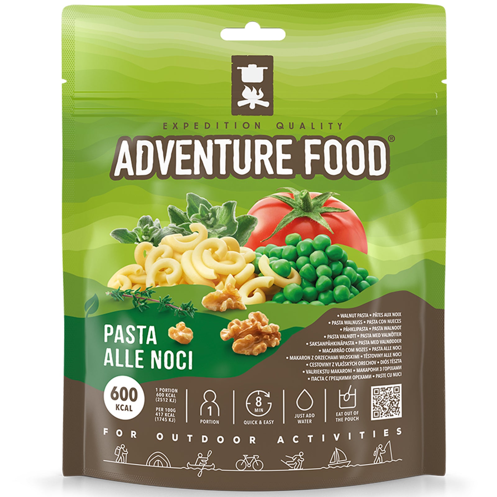 ADVENTURE FOOD Pâtes Noci Repas de randonnée Nourriture de plein air Nutrition Végétarien
