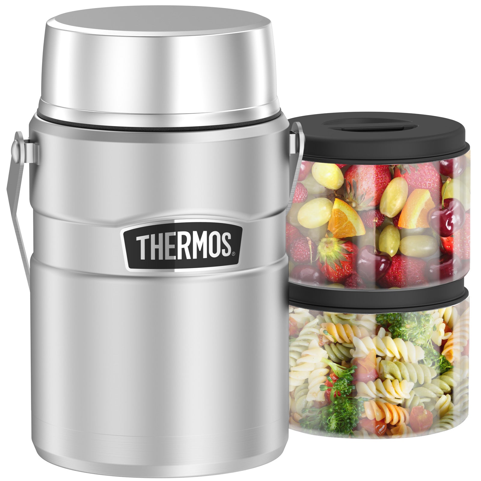THERMOS Food Container King 1,2L Isolierbehälter Essenbehälter Edelstahl 2 Boxen