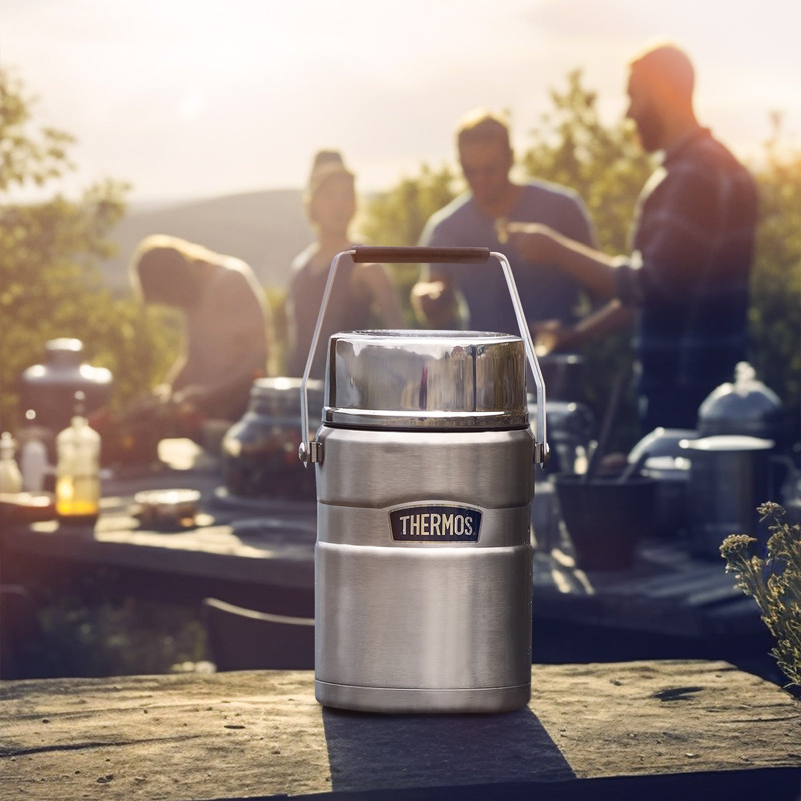 THERMOS Food Container King 1,2L Isolierbehälter Essenbehälter Edelstahl 2 Boxen