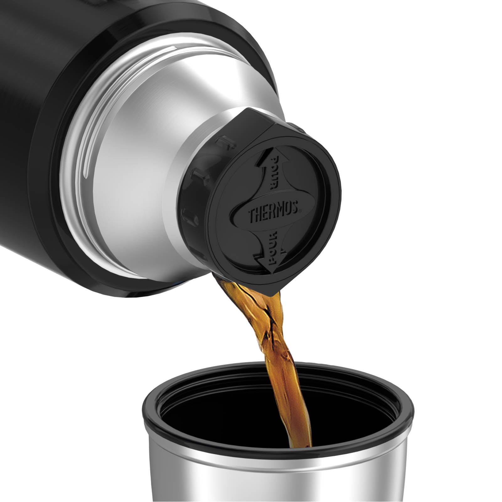 THERMOS Kanne King 1,2 Isolierflasche Flasche Isolierkanne Becher Drehverschluss