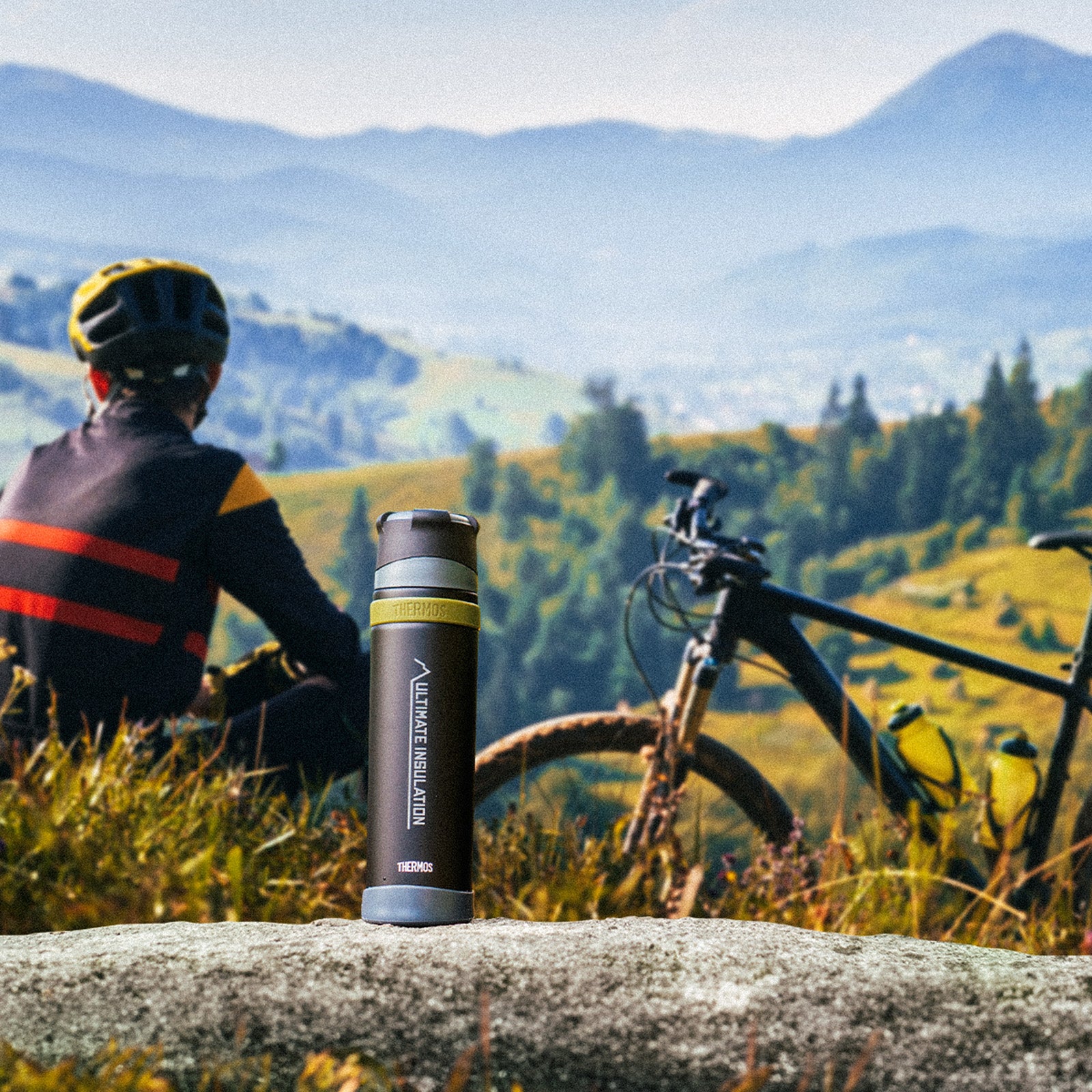 THERMOS Flasche Isolierflasche Mountain Weithals Drehverschluss Becher Leicht