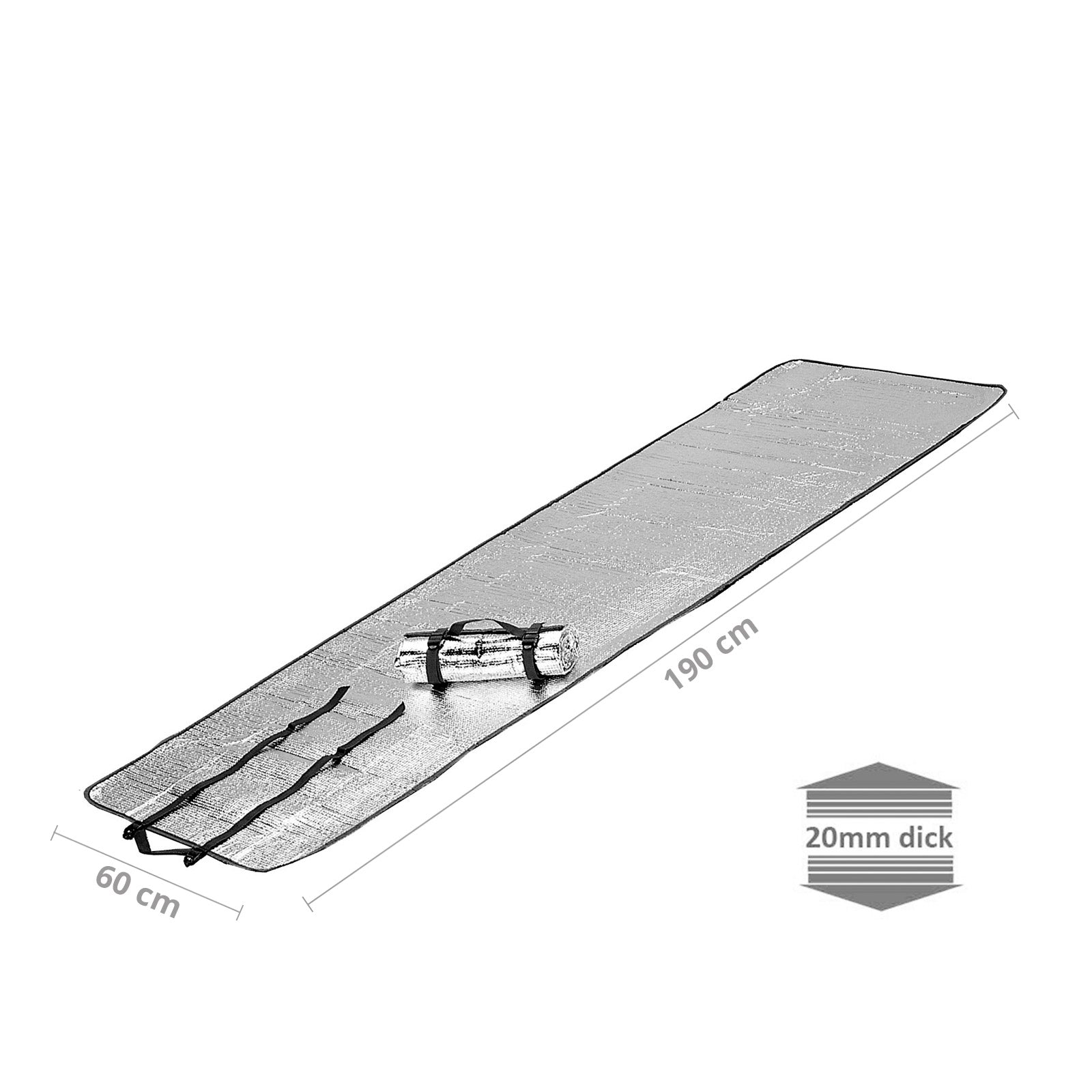 Matelas de couchage simple en aluminium HIGH PEAK - Iso Alumatte - Matelas thermique en aluminium - Thermomat