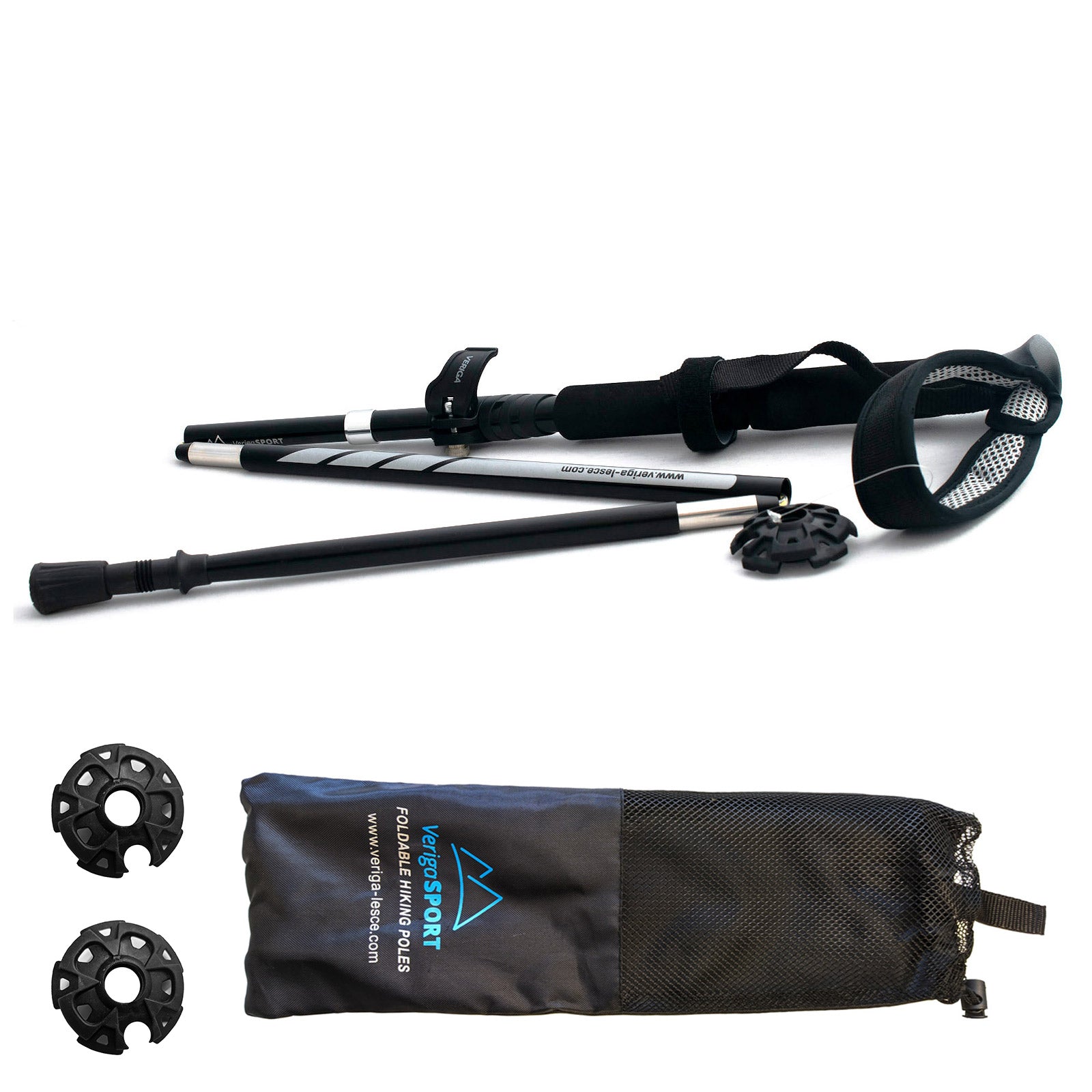 VERIGA Alu Nordic Walking Poles Hiking Poles Trekking Poles Foldable 115 - 127cm