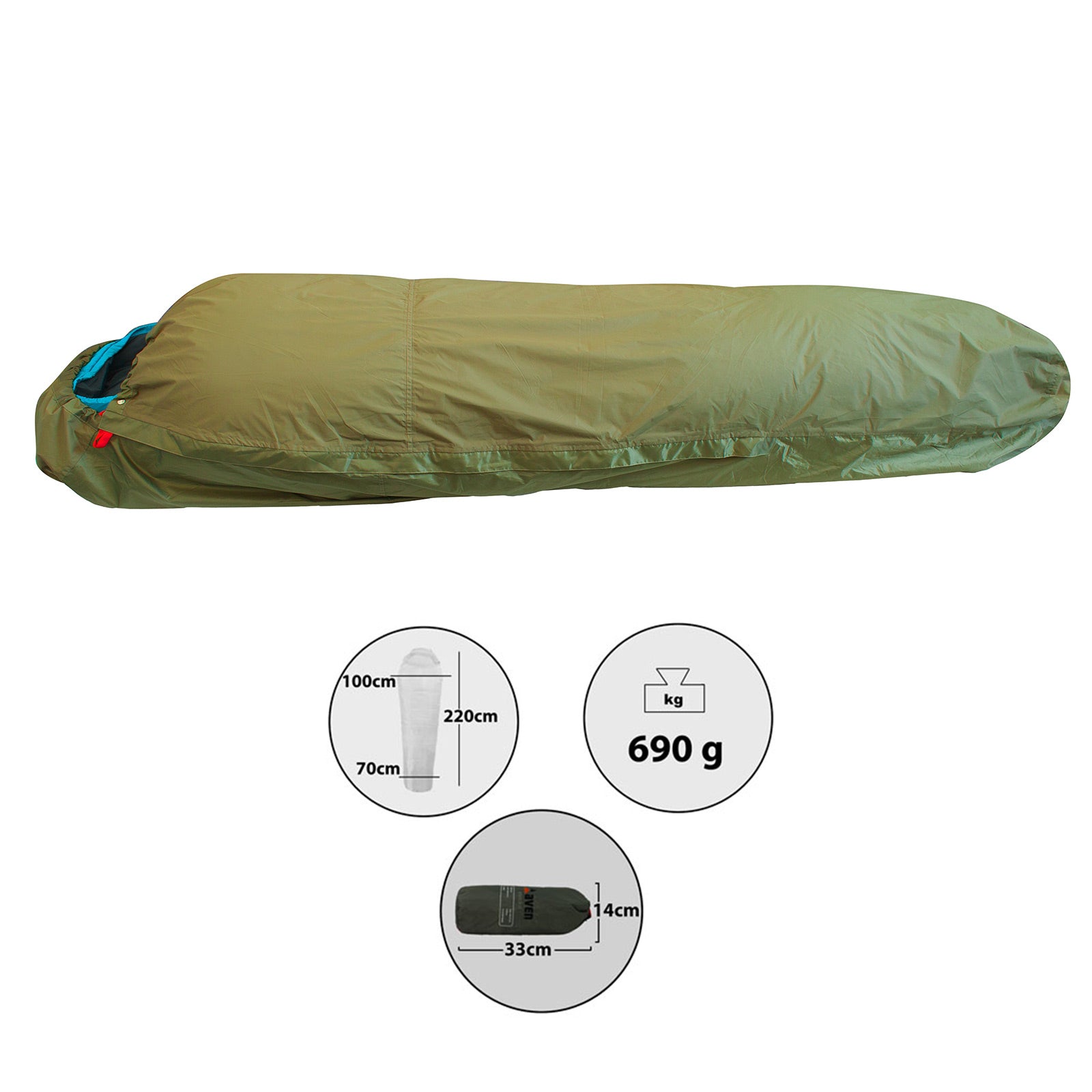 YATE Biwaksack Für Schlafsack & Isomatte Hülle Bivy Bivi Bag Überzug Moskitonetz