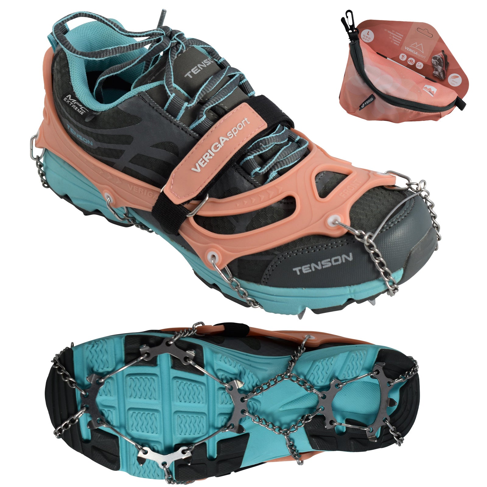VERIGA Family Track Hers Shoe Claws Ice Claws Shoe Spikes Snow Crampons