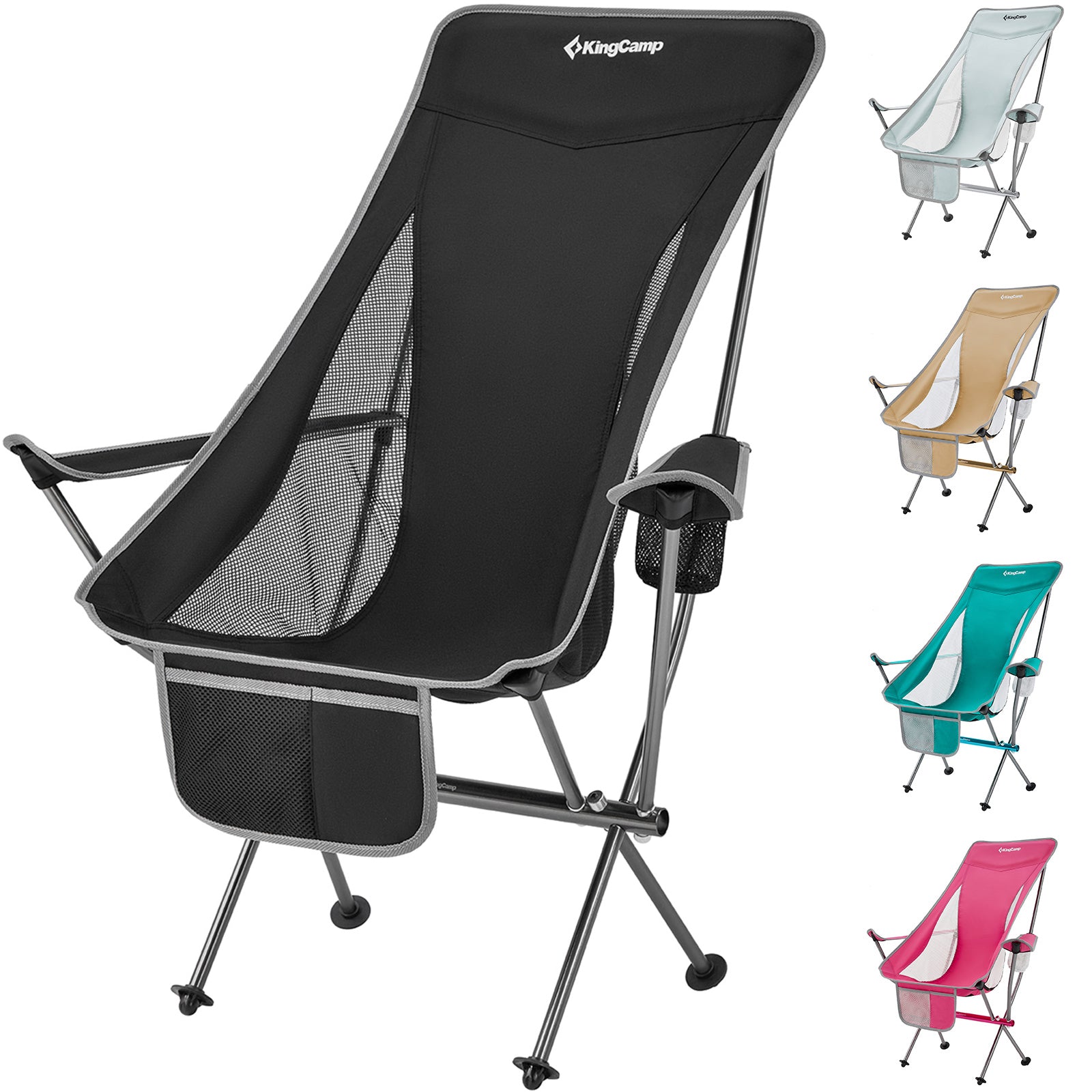 KINGCAMP Camping Chair Cataby Deluxe Folding Chair Beach Chair Foldable Aluminum 120 kg