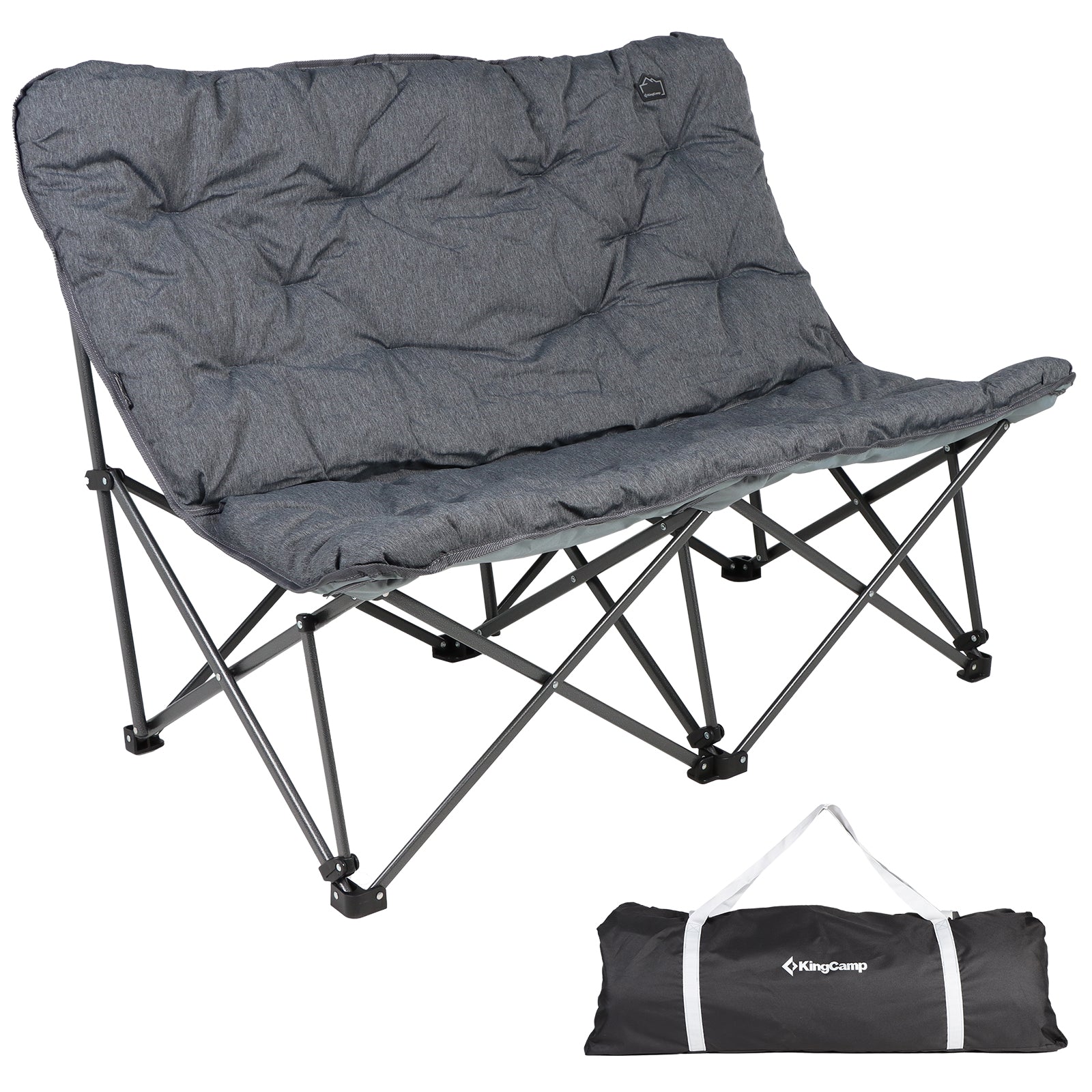 doppelter campingstuhl KINGCAMP Camping Sofa Lindon Relax Doppel Lounge Stuhl 2Personen Falts