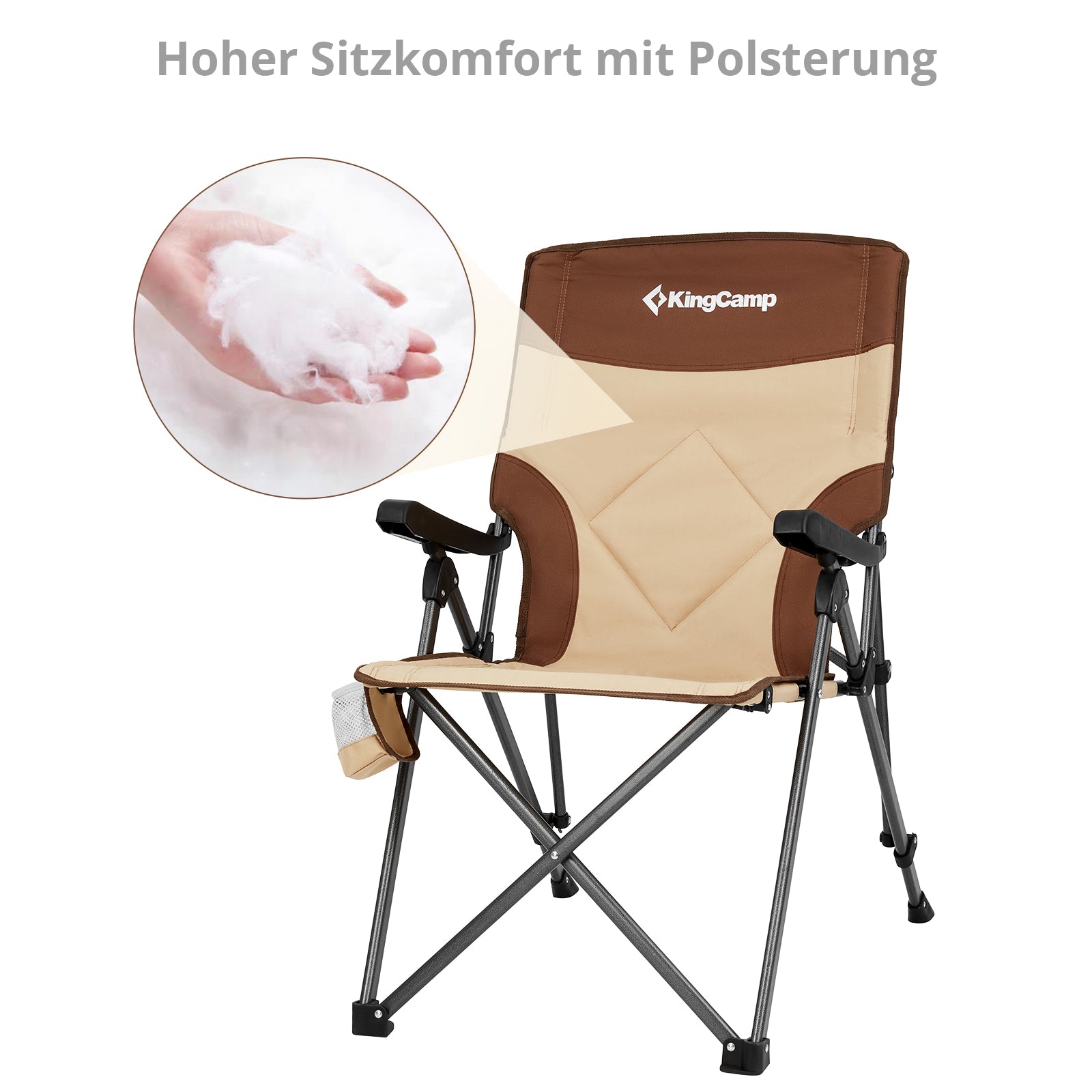 Chaise de camping KINGCAMP Chaise pliante de camping Pinedale Chaise pliante en acier réglable