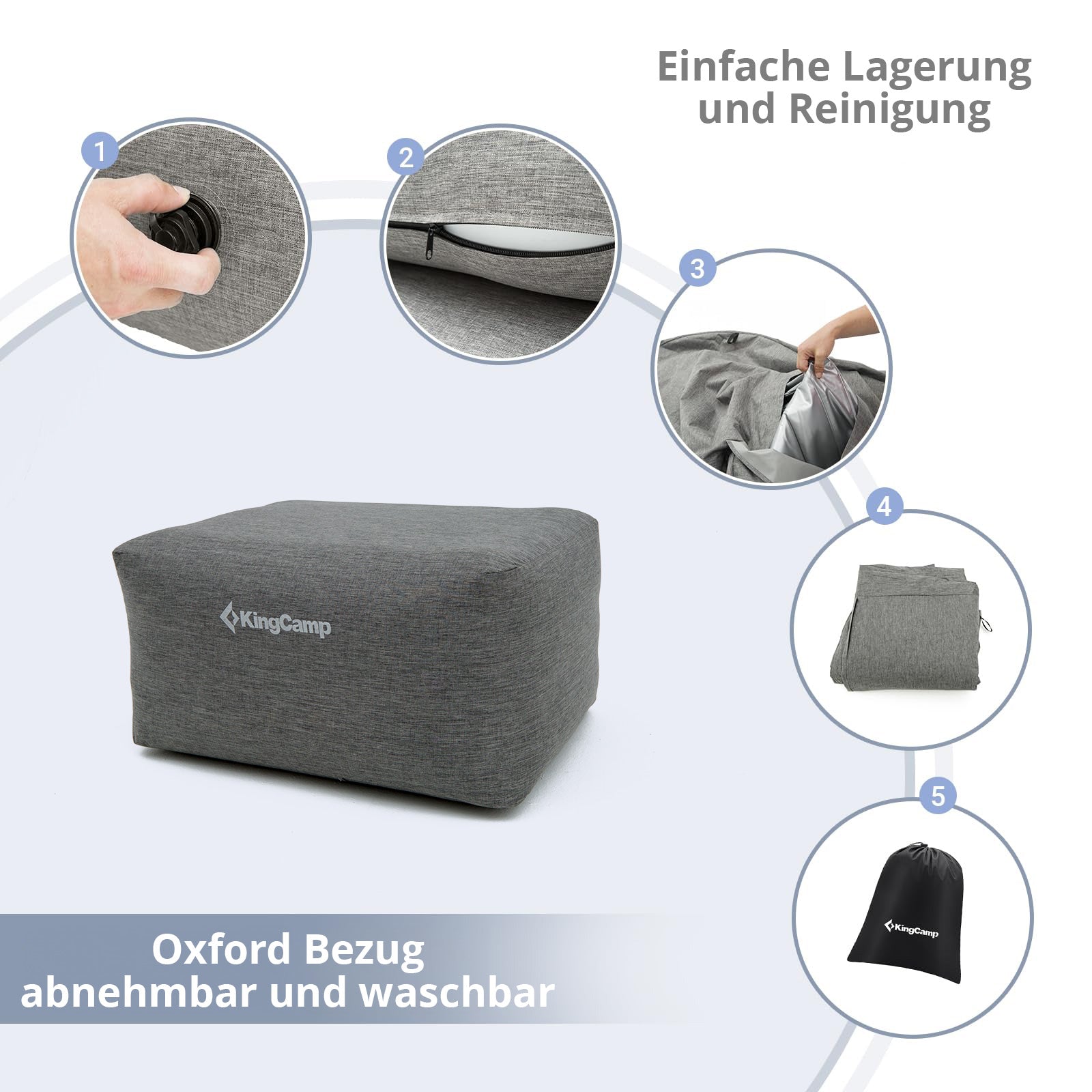 Tabouret de camping gonflable en granit KINGCAMP
