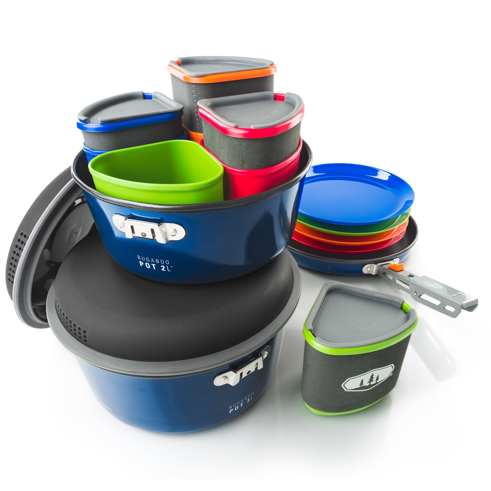 GSI Camping Cookware Set Bugaboo Pot Pan Outdoor Kitchen Stackable 23-piece