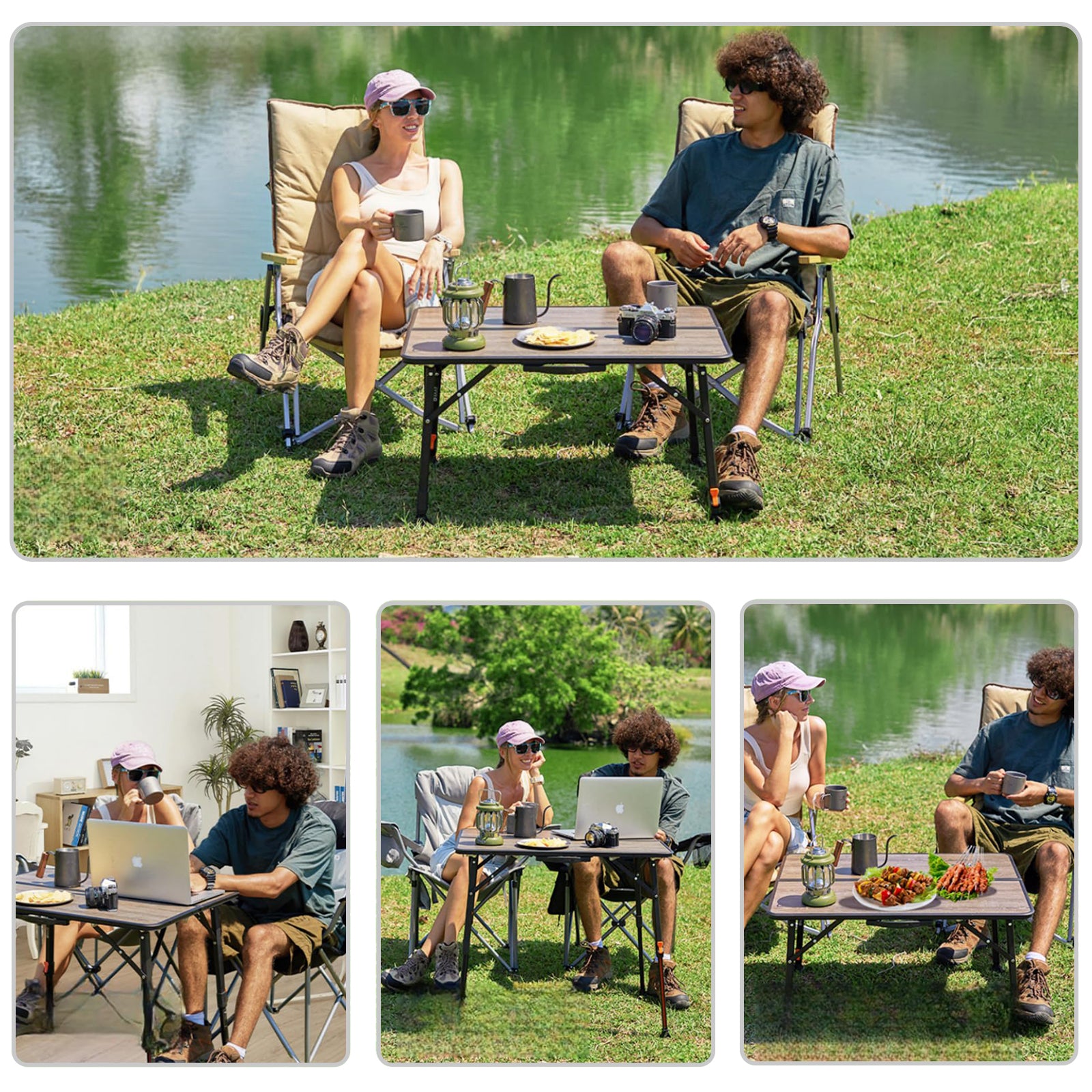 KINGCAMP Campingtisch Meteora Camping Falttisch Klapptisch Leicht Stufenlos