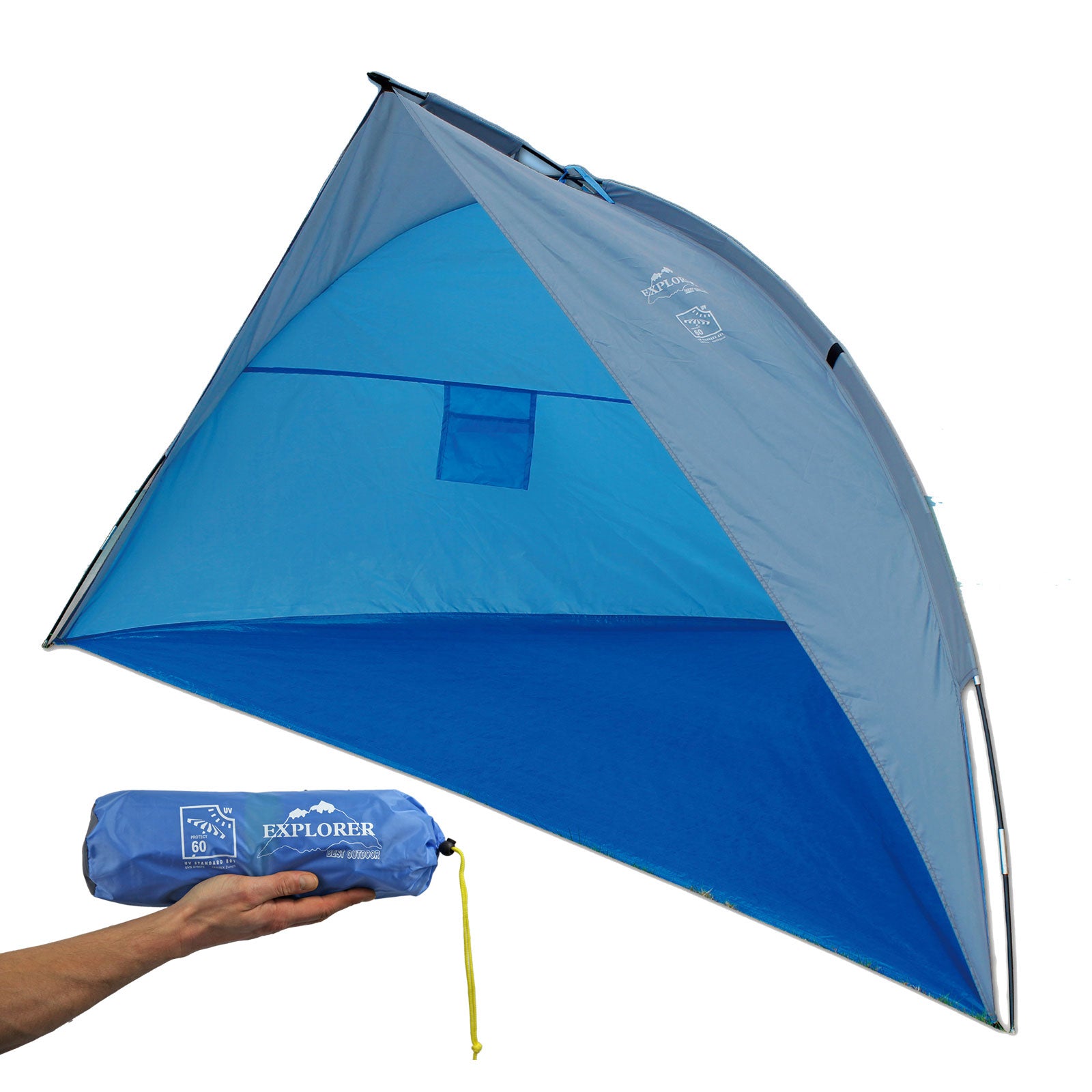 EXPLORER beach shelter 2 persons wind protection beach tent UV 80 light &amp; compact