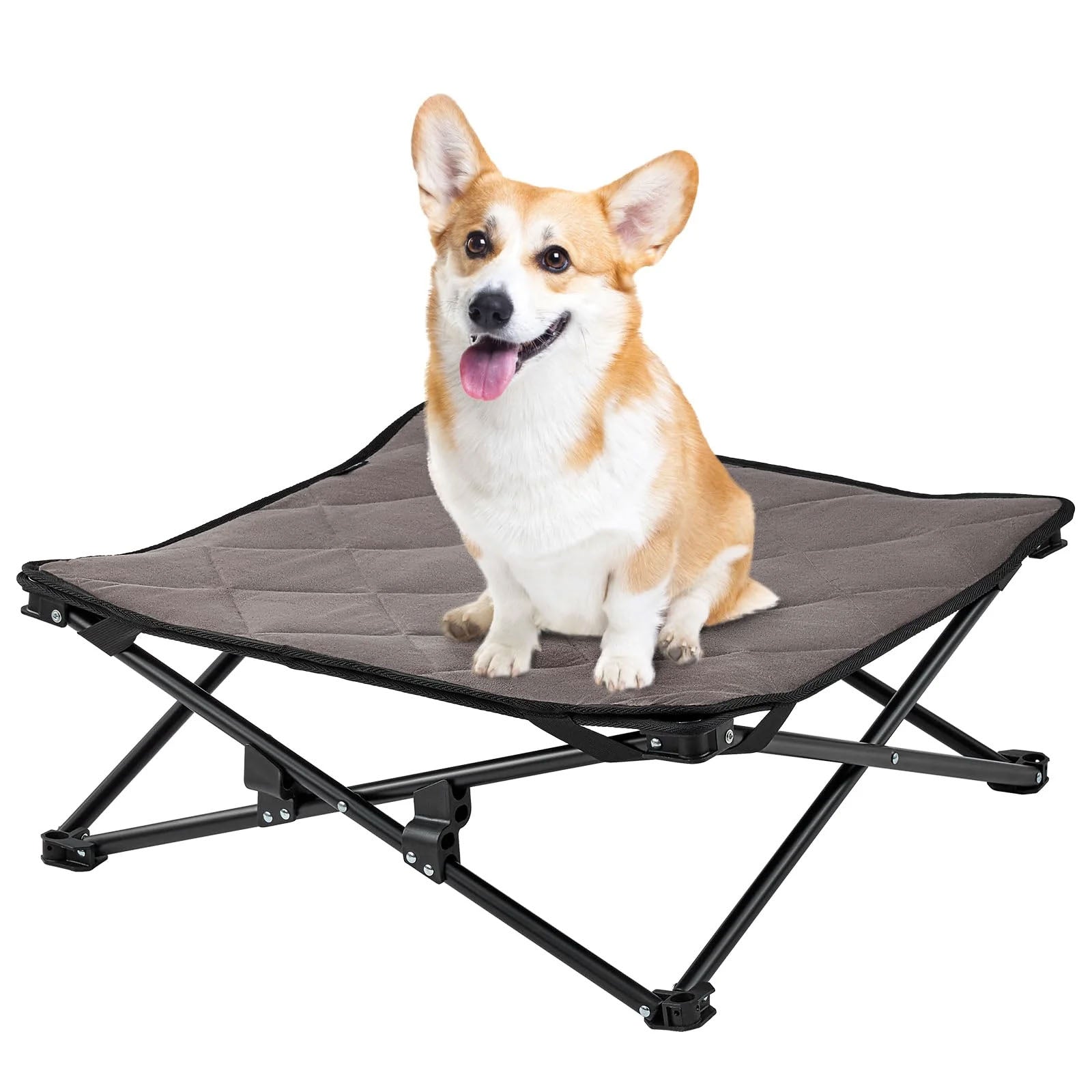 KINGCAMP Hundbett Hunde Liege Outdoor Matte Faltbar Erhöht Waschbar Mesh 57x57cm
