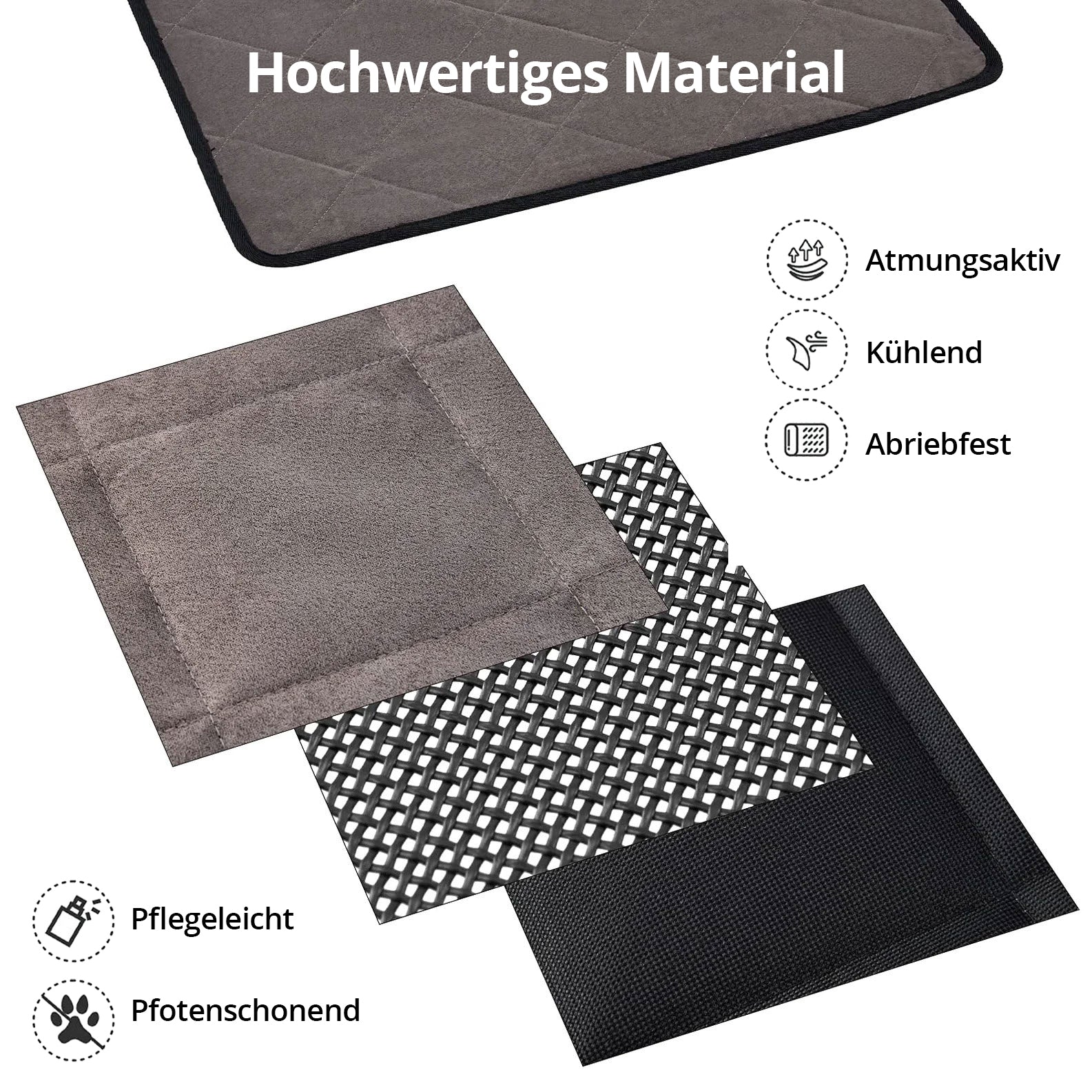 KINGCAMP Hundbett Hunde Liege Outdoor Matte Faltbar Erhöht Waschbar Mesh 77x77cm