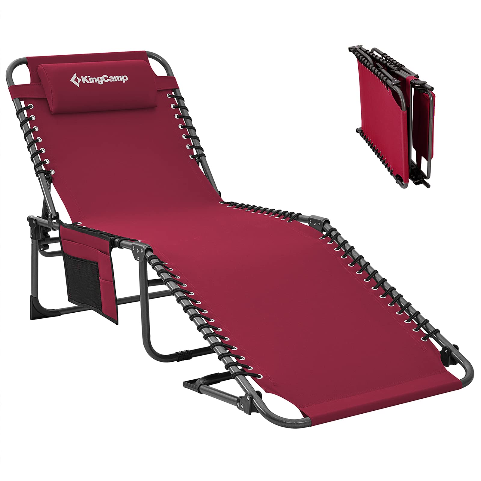 KINGCAMP Sun Lounger Deck Chair Weston Camping Beach Lounger Adjustable Aluminium