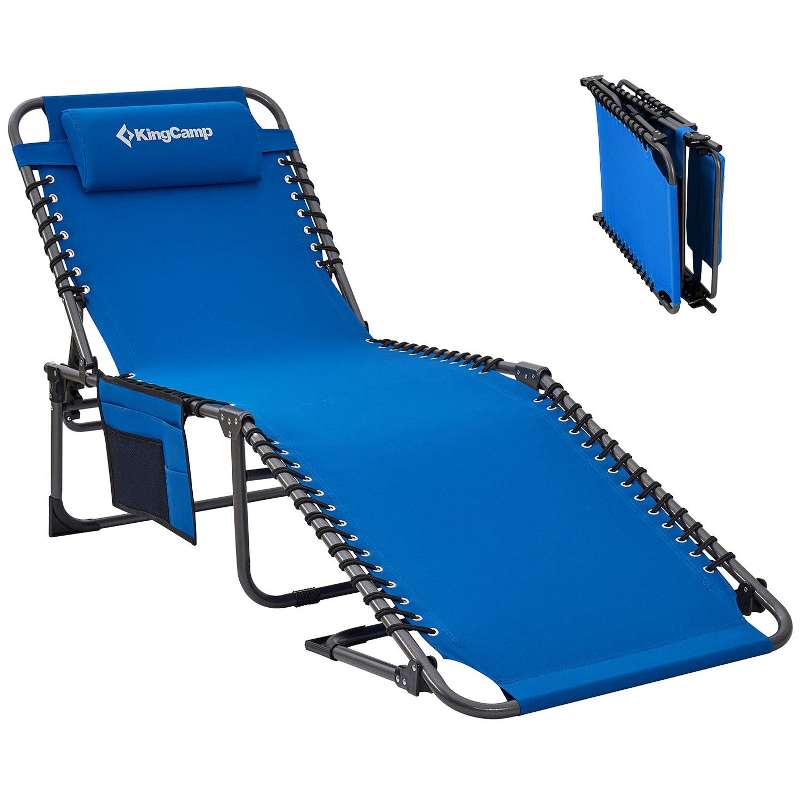 KINGCAMP Sun Lounger Deck Chair Weston Camping Beach Lounger Adjustable Aluminium