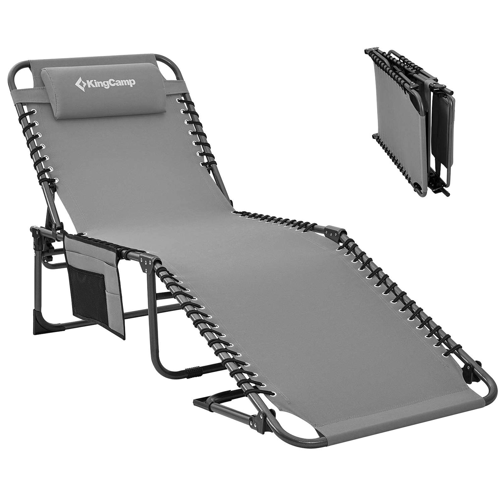 KINGCAMP Sun Lounger Deck Chair Weston Camping Beach Lounger Adjustable Aluminium