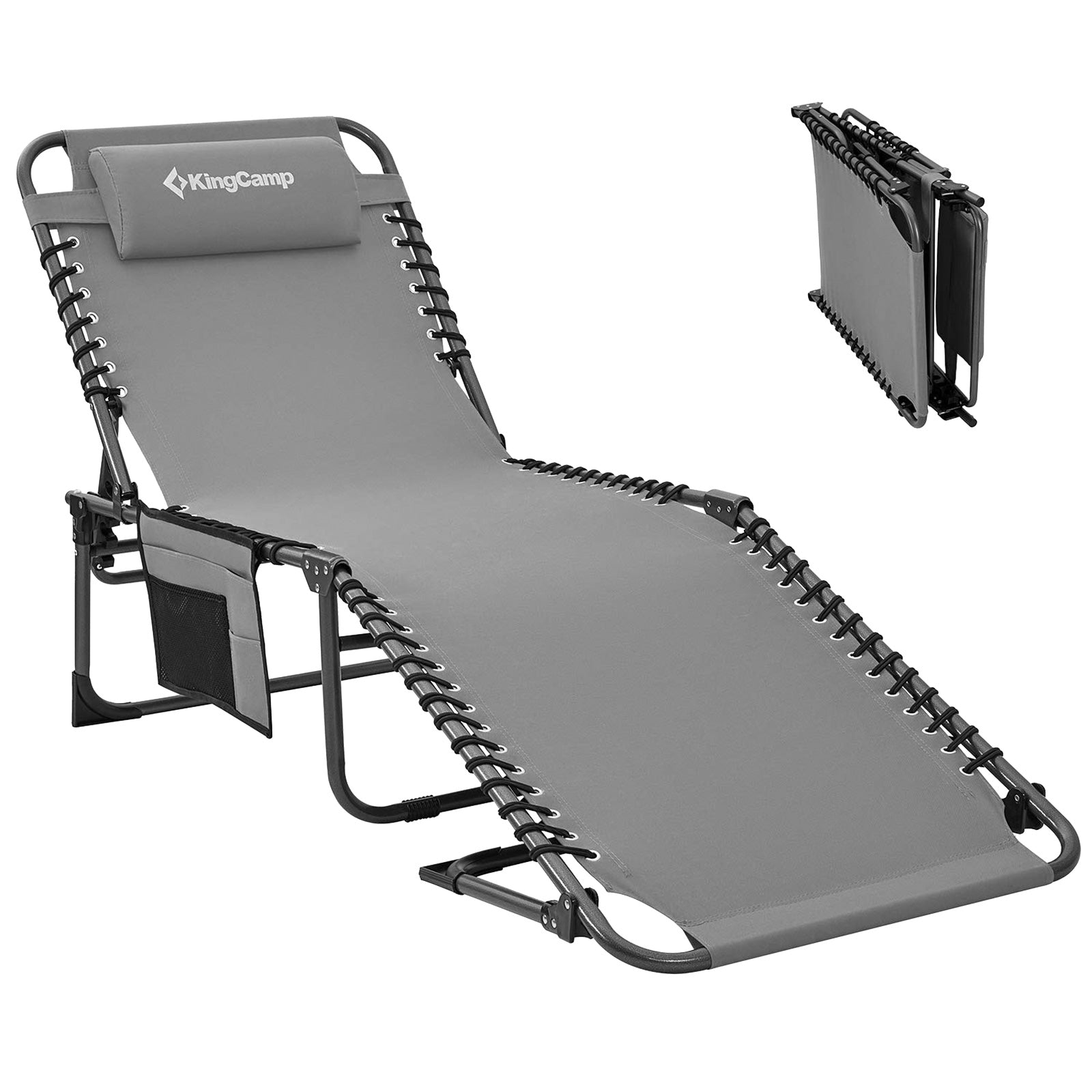 KINGCAMP Sun Lounger Deck Chair Weston Camping Beach Lounger Adjustable Aluminium