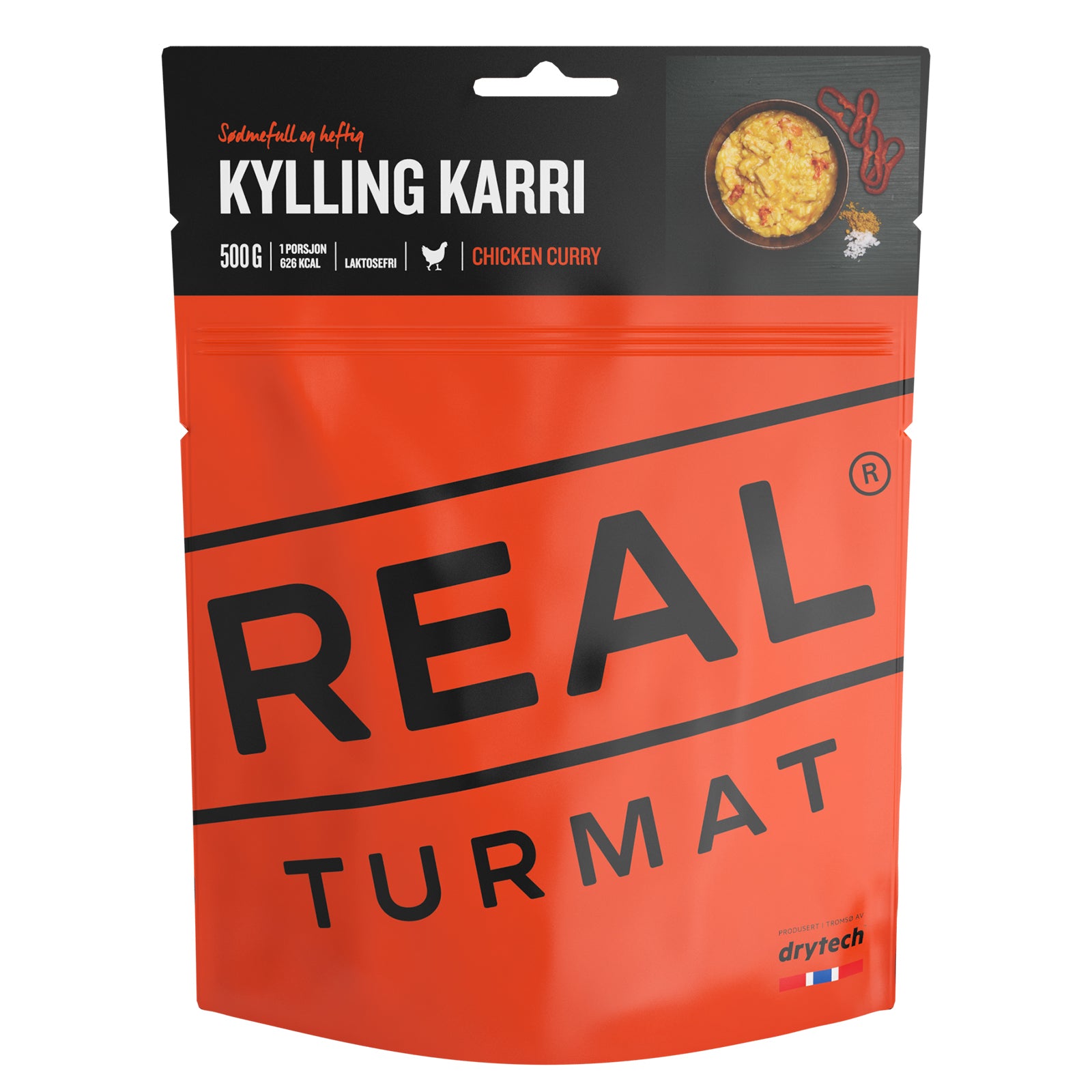 VRAI TURMAT Poulet au curry Repas de randonnée Nourriture de plein air Ration alimentaire d'urgence