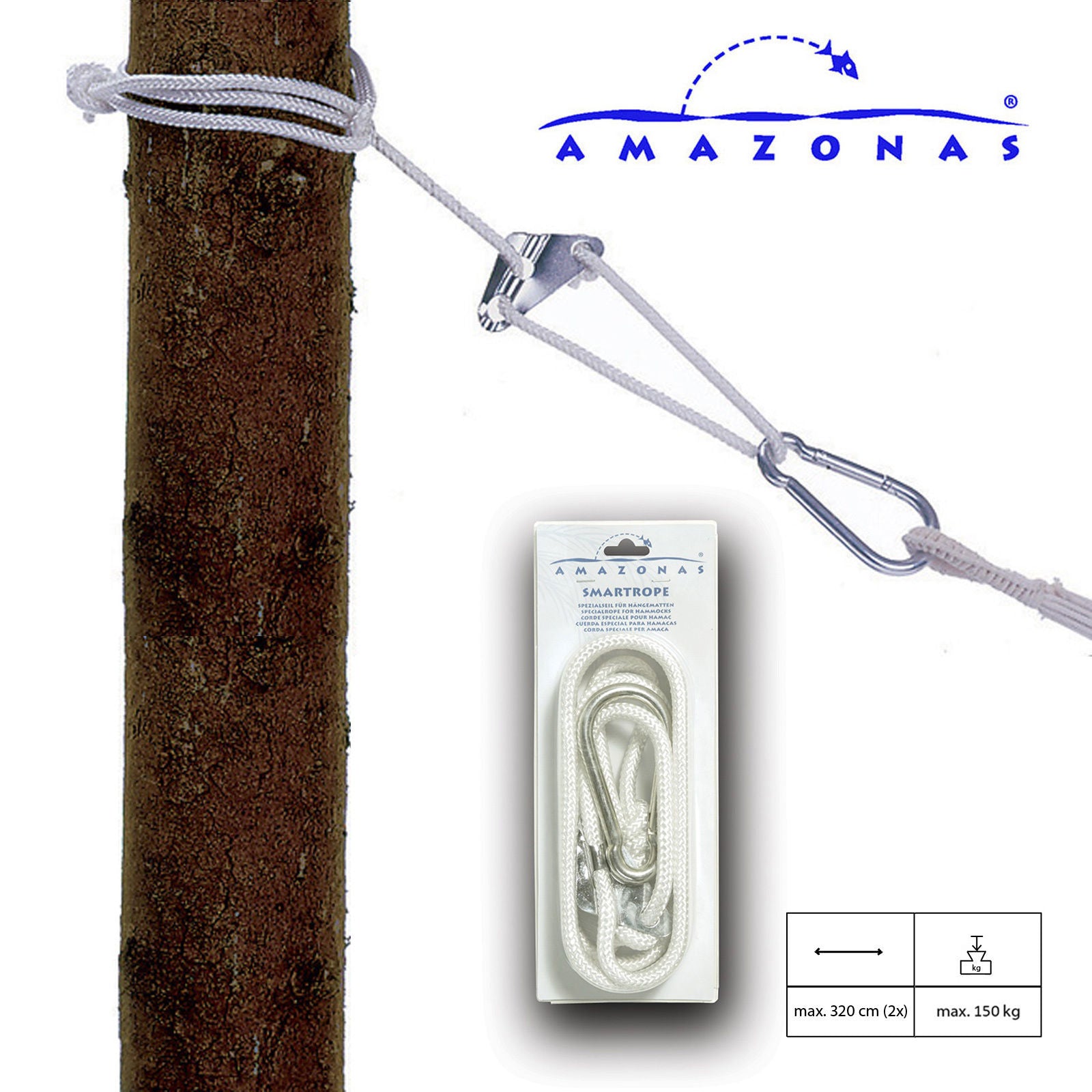 AMAZONAS Smartrope Hammock Attachment Rope Set Hanging Chair Tree Attachment