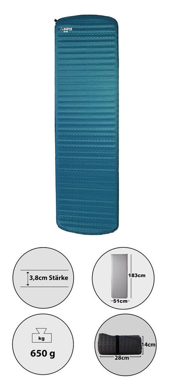 YATE Thermomatte Guide Isomatte Luftmatratze selbstaufblasend klein 650g leicht
