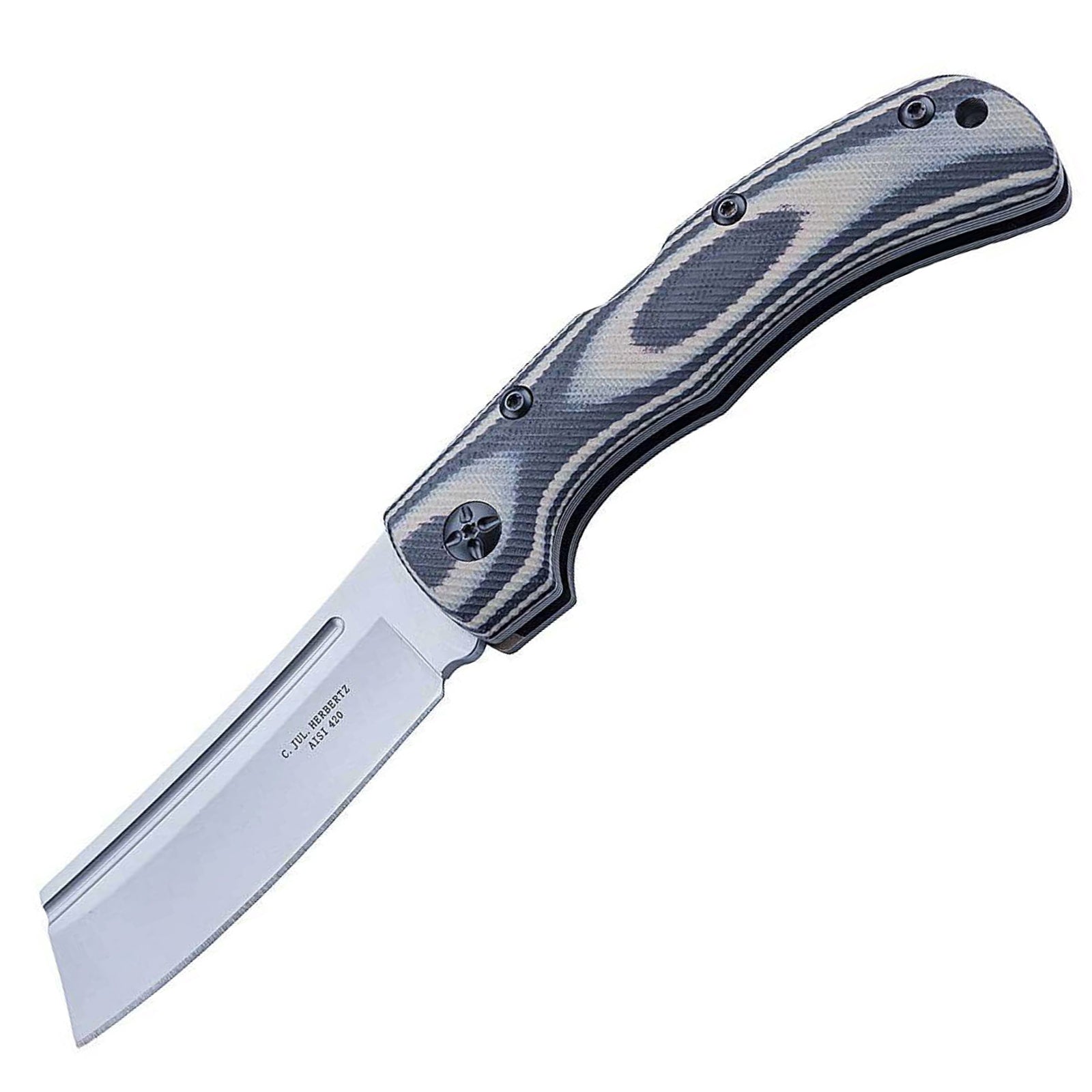 HERBERTZ Taschenmesser G10 Cleaver Klappmesser Camping Outdoor Messer Edelstahl