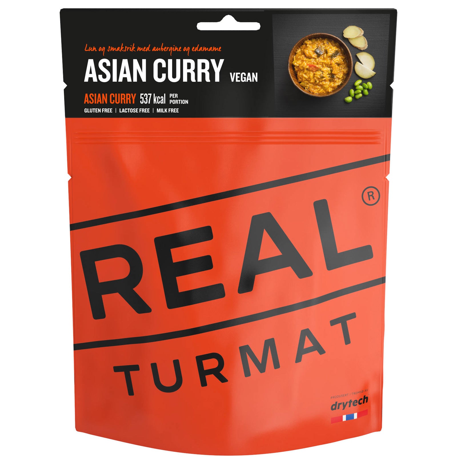 REAL TURMAT Asian Curry Trekking Mahlzeit Outdoor Essen Ration Nahrung Vegan