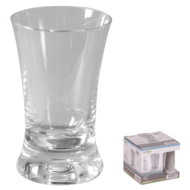 BO-CAMP 4er Set Schnaps Gläser Camping Kurze Shots Kunststoff Glas Pinnchen 45ml