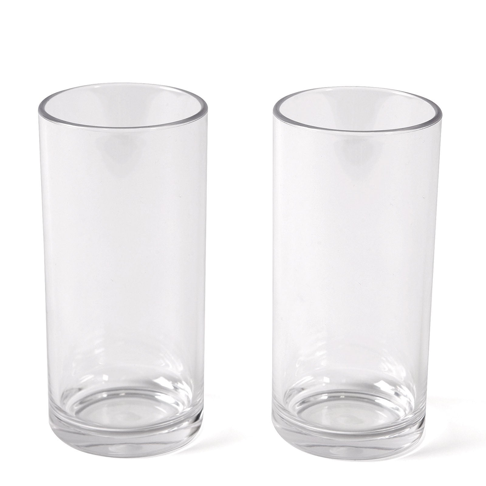 BO-CAMP Set of 2 long drink glasses - polycarbonate camping water drinking glass 300 ml