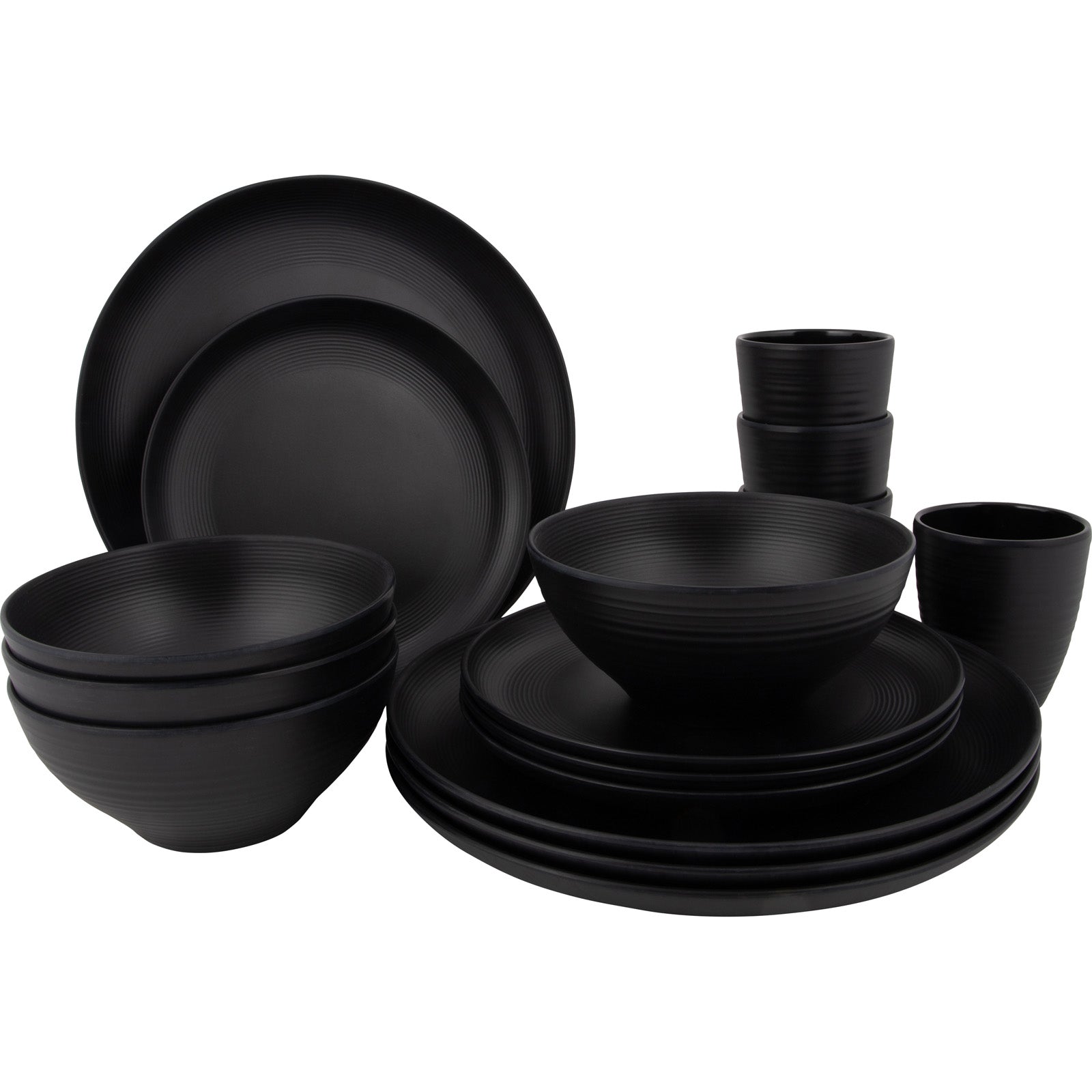 BO-CAMP Melamine Camping Tableware Set Orville Travel Dinnerware Plates Cups 16pcs