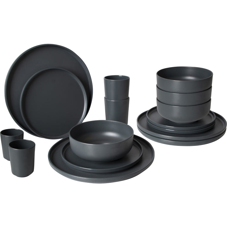 BO-CAMP Melamine Camping Tableware Set Patom Travel Dinnerware Plates Cups 16pcs