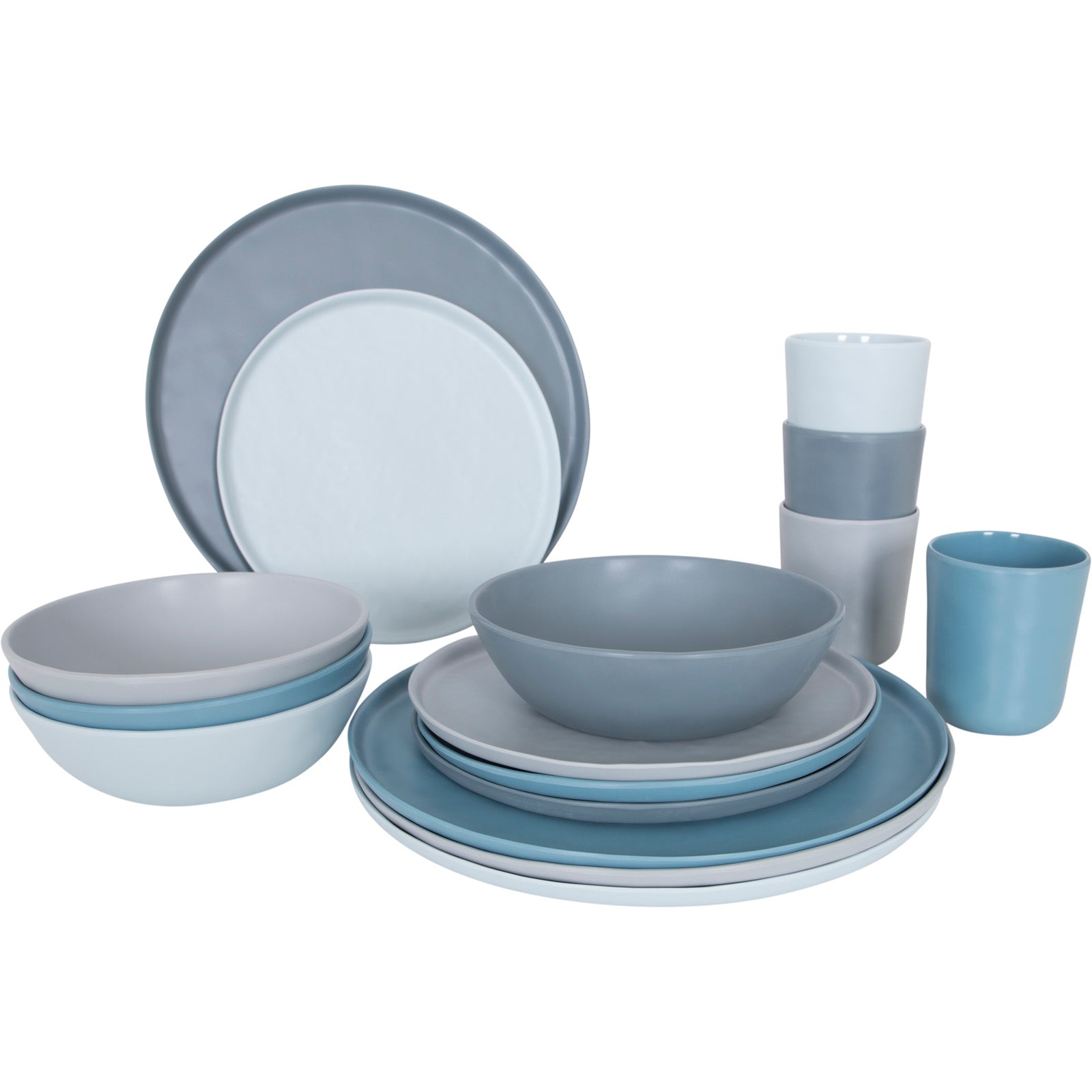 BO-CAMP Melamine Tableware Set Molvadite Camping Dinnerware Travel Picnic Plates