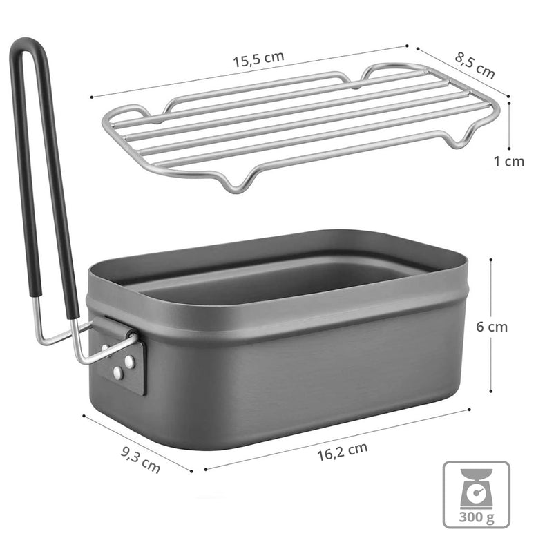 KINGCAMP Camping Kochset Mess Tin Lunchbox Outdoor Topf Faltbar Leicht Alu 500ml