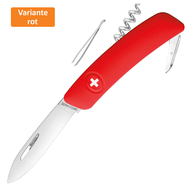 Couteau suisse SWIZA D01 - Couteau de poche pliant 4 couleurs 6 fonctions