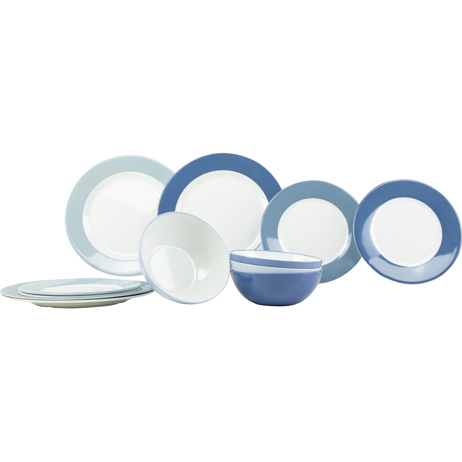 GIMEX Melamine Tableware Set Sky 12-piece Camping Dinnerware Travel Picnic Plate