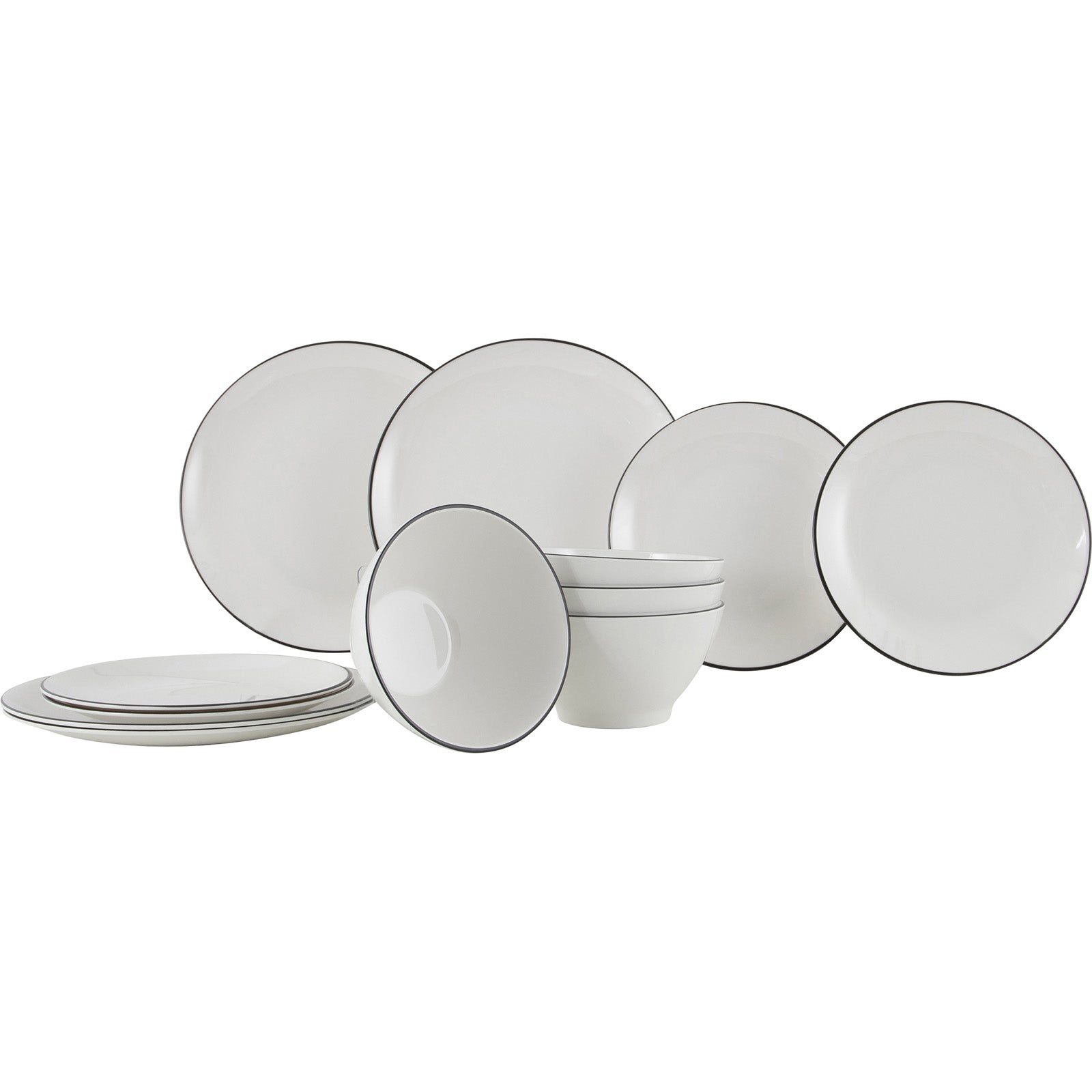 GIMEX Melamine Tableware Set Linea Line Camping Dinnerware Travel Picnic Plates