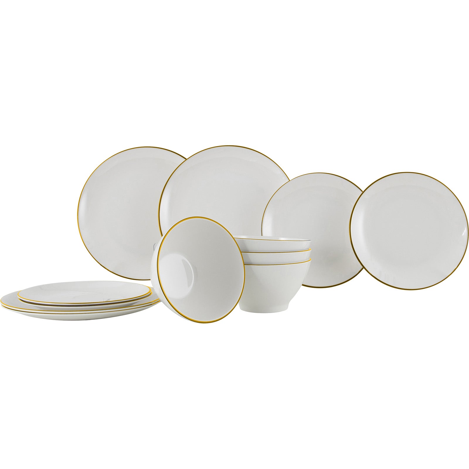 GIMEX Melamin Geschirr Set Linea Line Camping Essgeschirr Reise Picknick Teller