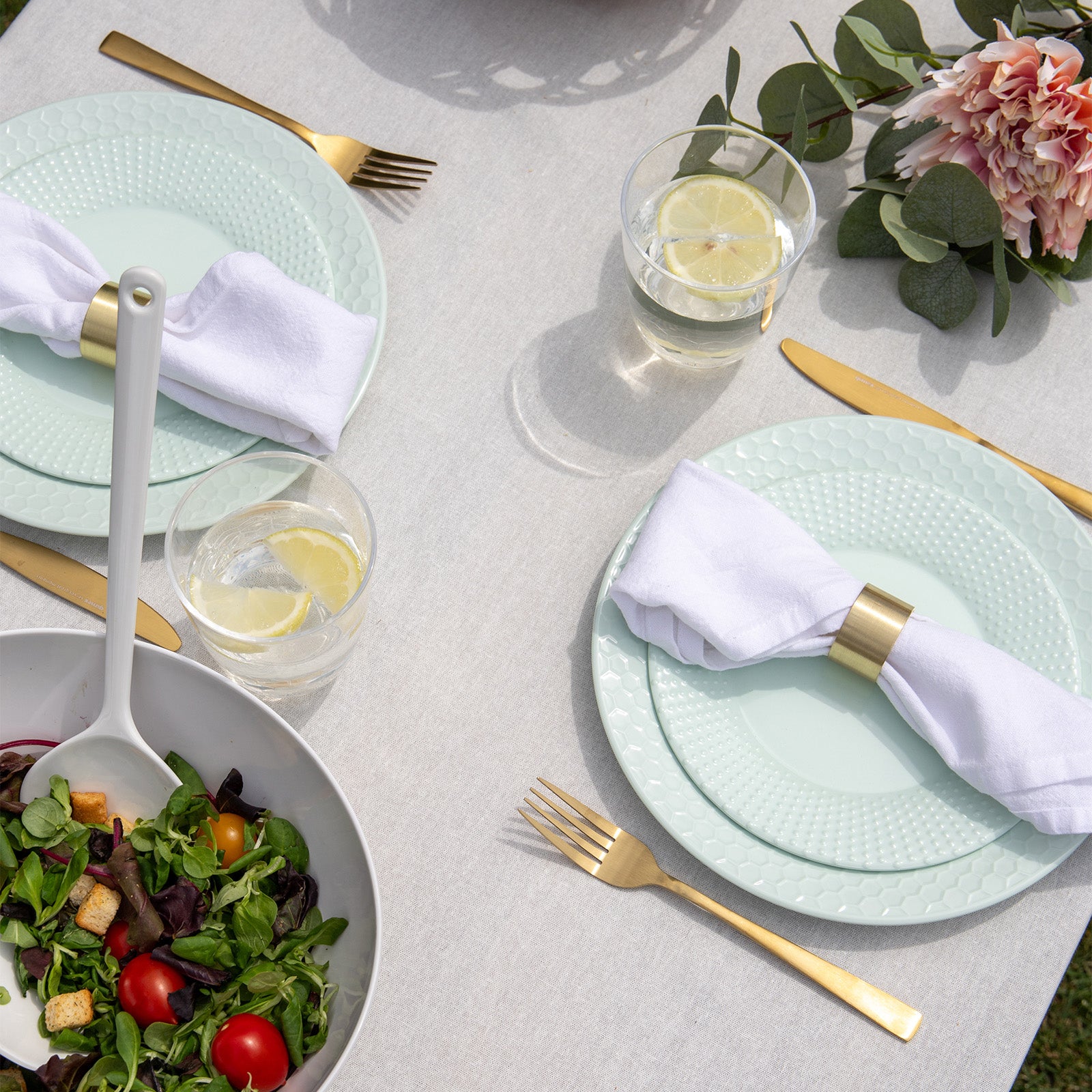 GIMEX Melamin Geschirr Set Vivid Royal Line Pastell Camping Essgeschirr Teller