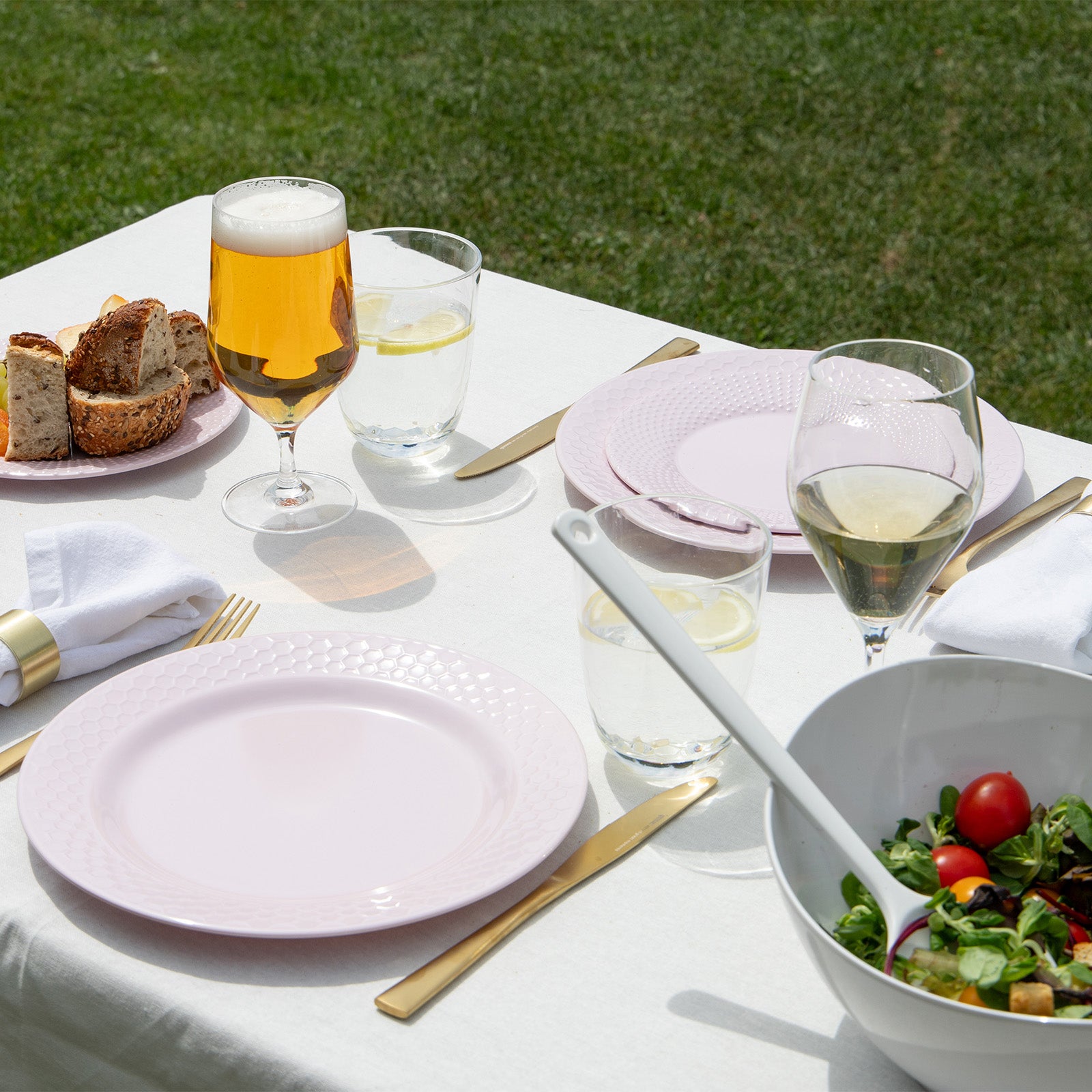 GIMEX Melamin Geschirr Set Vivid Royal Line Pastell Camping Essgeschirr Teller