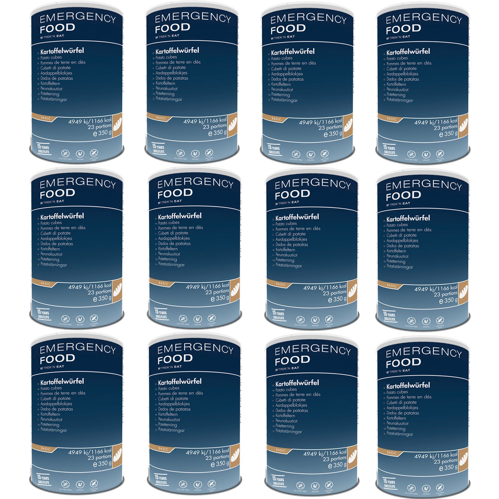 EMERGENCY FOOD 12 x Kartoffelwürfel Trekking Nahrung Not Ration Essen Vegan