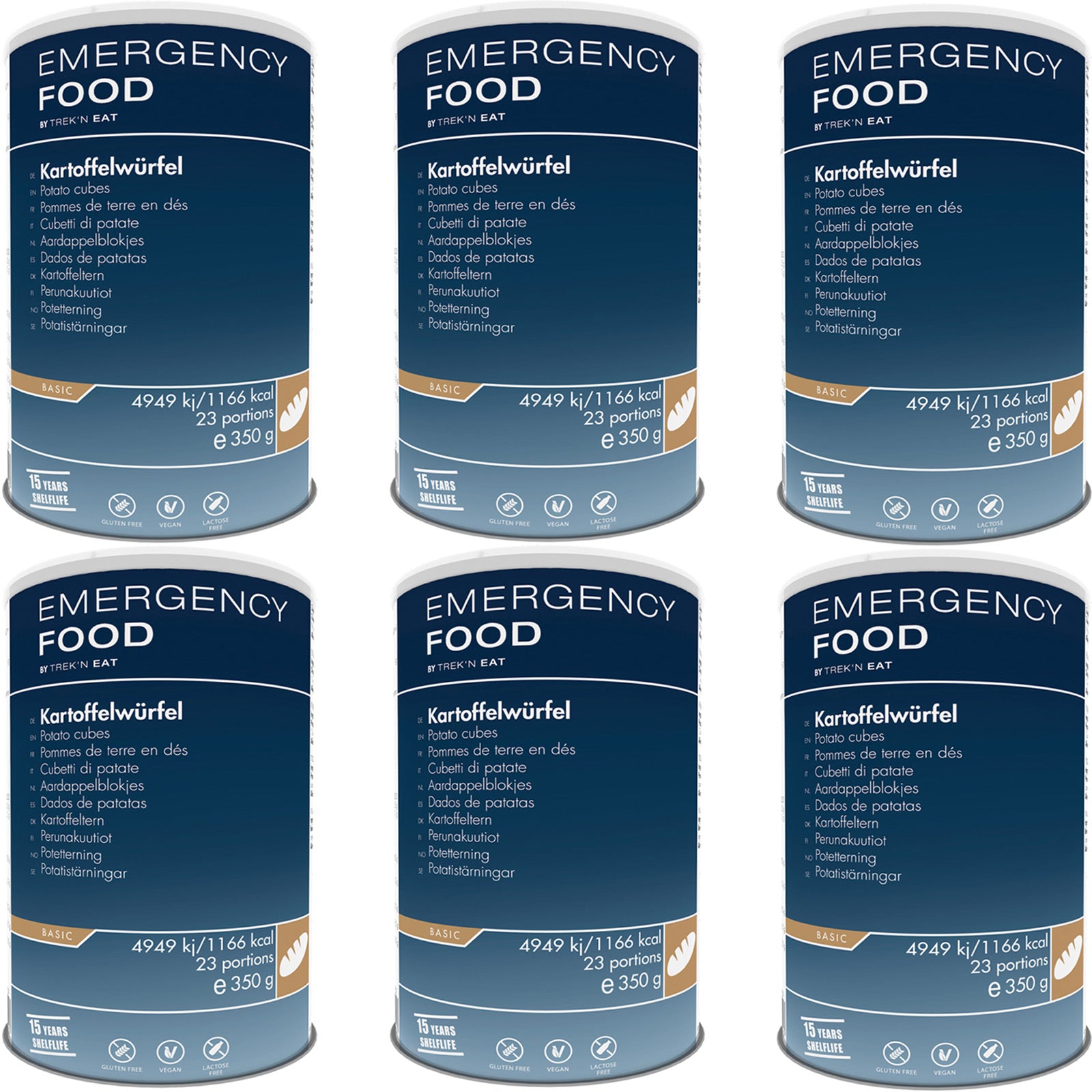EMERGENCY FOOD 6 x Kartoffelwürfel Trekking Nahrung Not Ration Essen Vegan