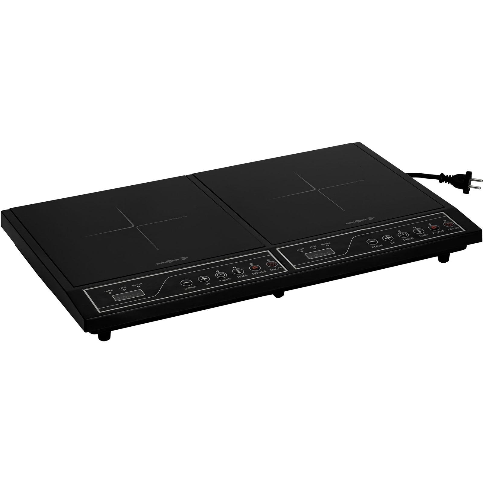 BRUNNER Camping Hob HotPoint Double Induction Electric Grill Stove Glass 2kW