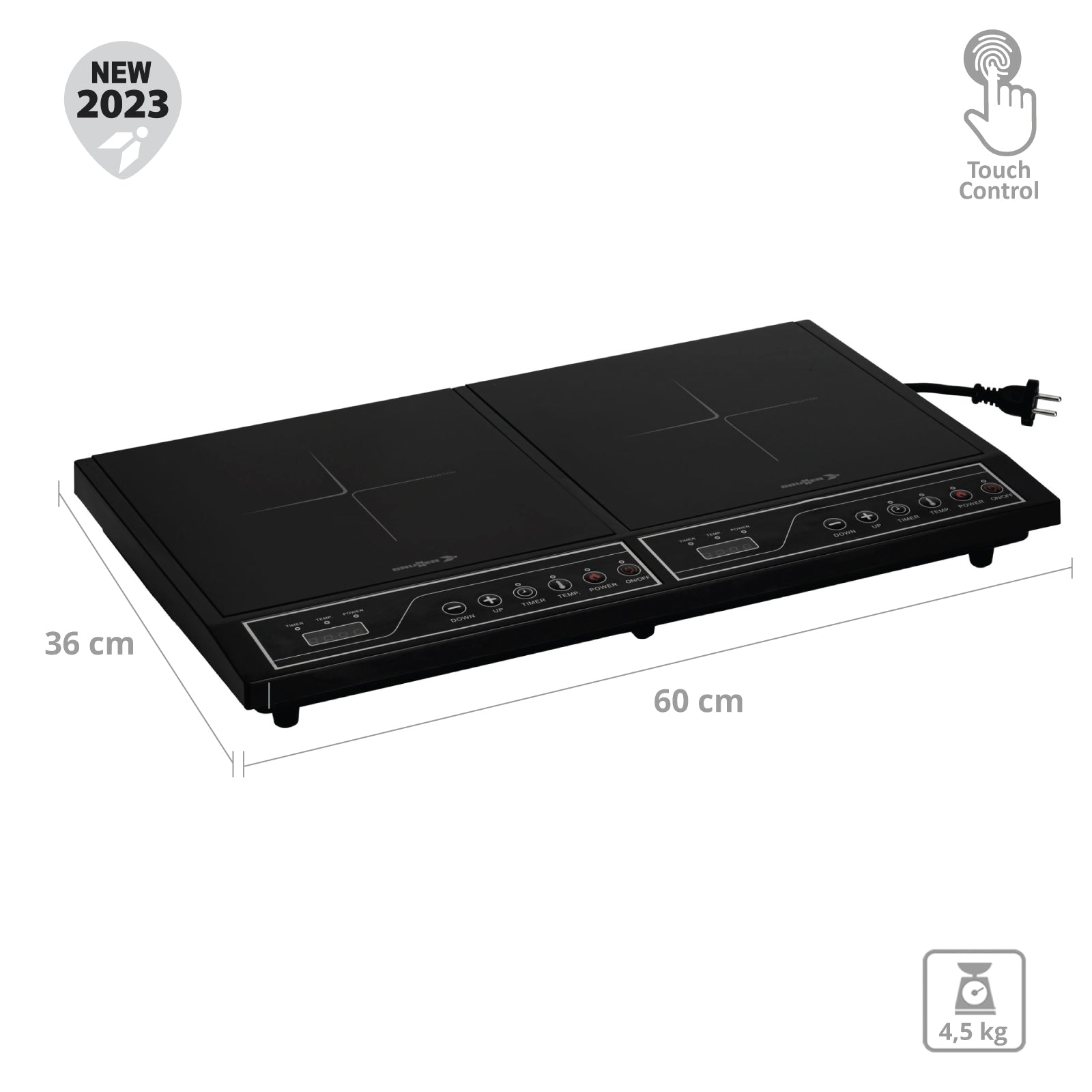 BRUNNER Camping Hob HotPoint Double Induction Electric Grill Stove Glass 2kW