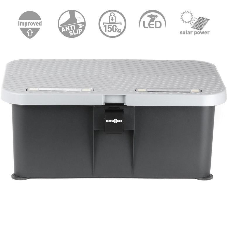 Tabouret de camping BRUNNER Single Step Box Step NG pour camping-car, avec LED