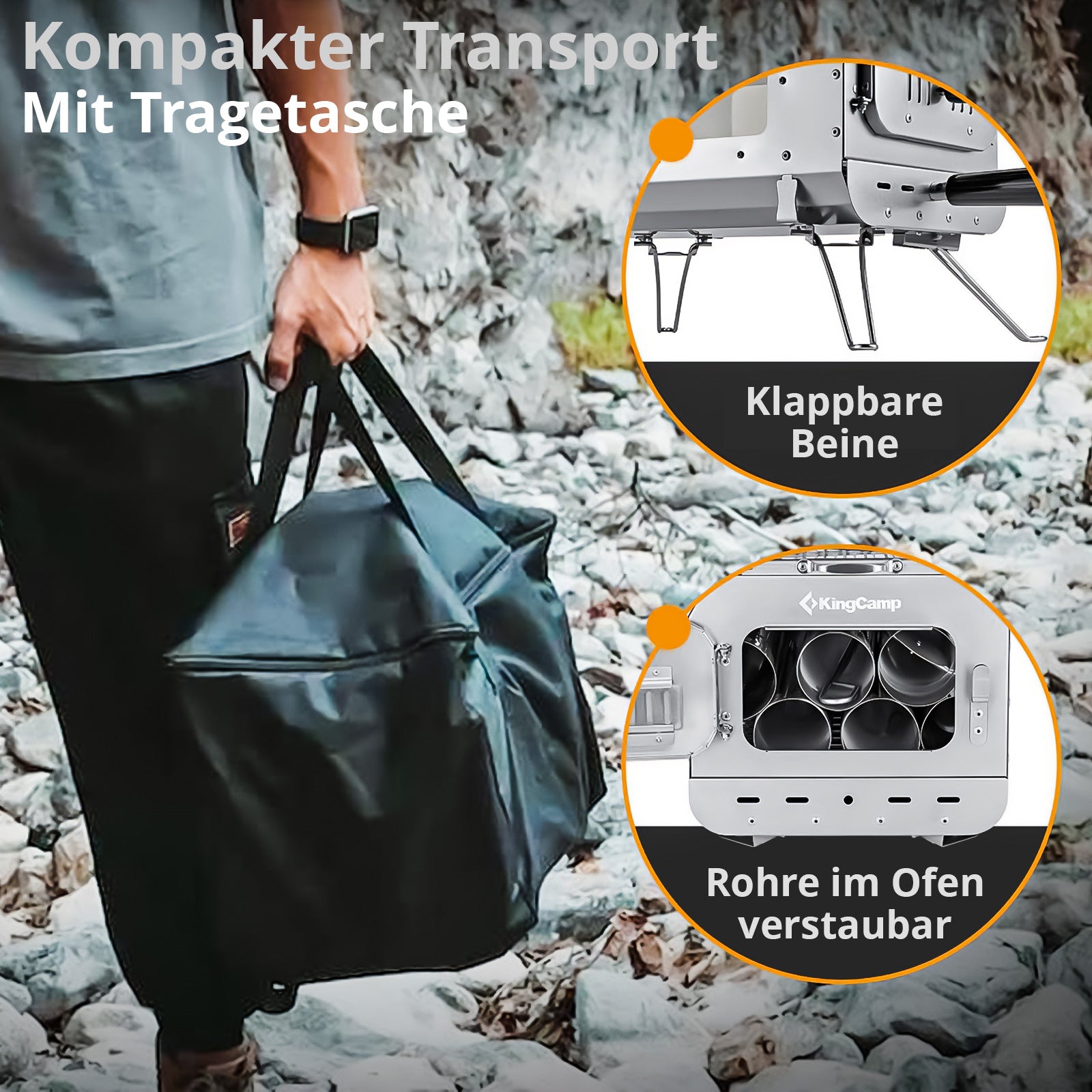 KINGCAMP Tent Oven Greenland L Outdoor Kitchen Mini Camping Stove Heater Steel