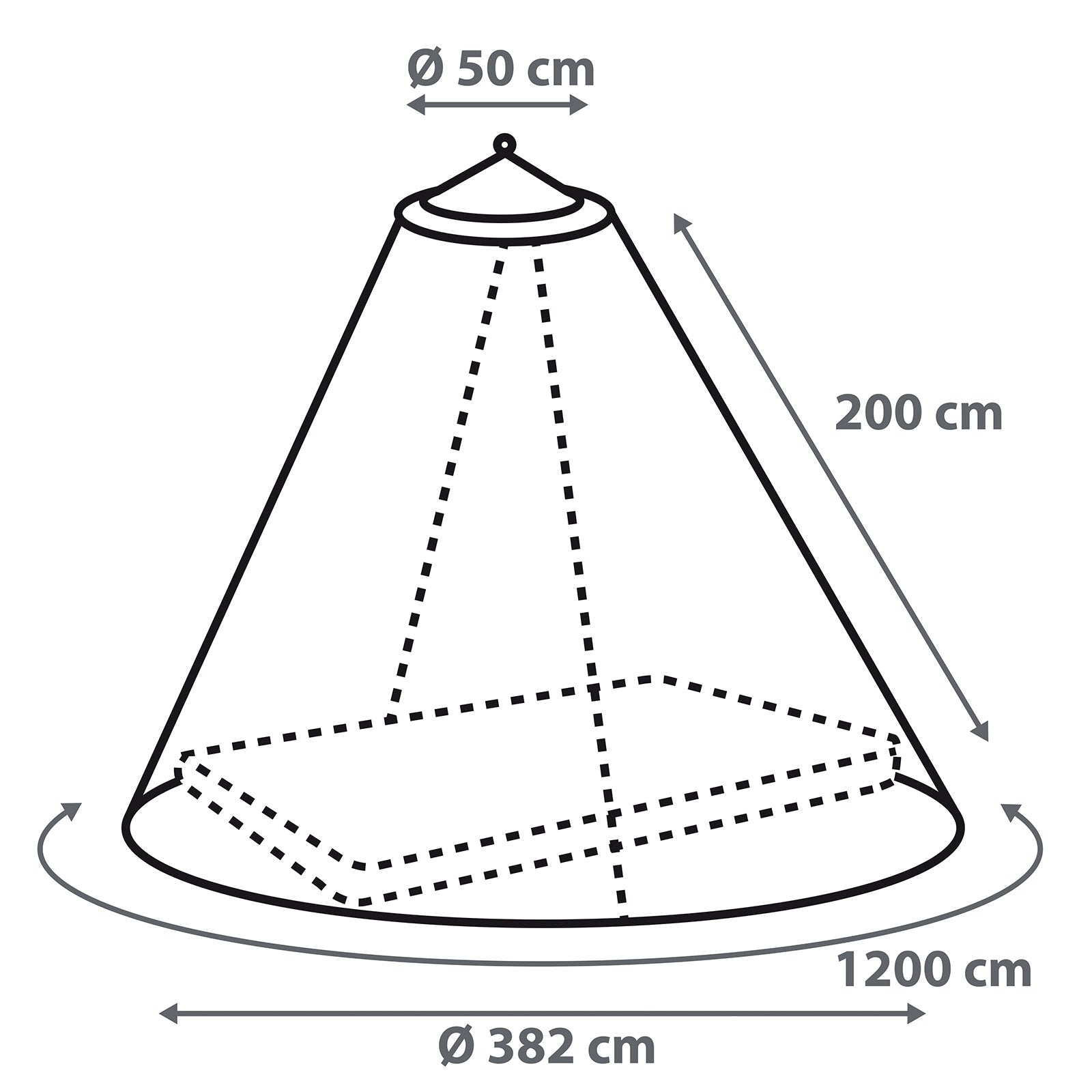 BO-TRAIL Ring Mosquito Net Double Bed Travel Mosquito Pyramid Insect Protection 2x2m
