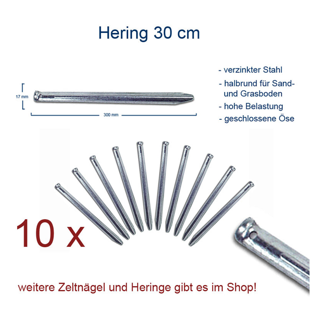 10 x tent pegs 30 cm - tent pegs - ground nail grass &amp; sand galvanized steel