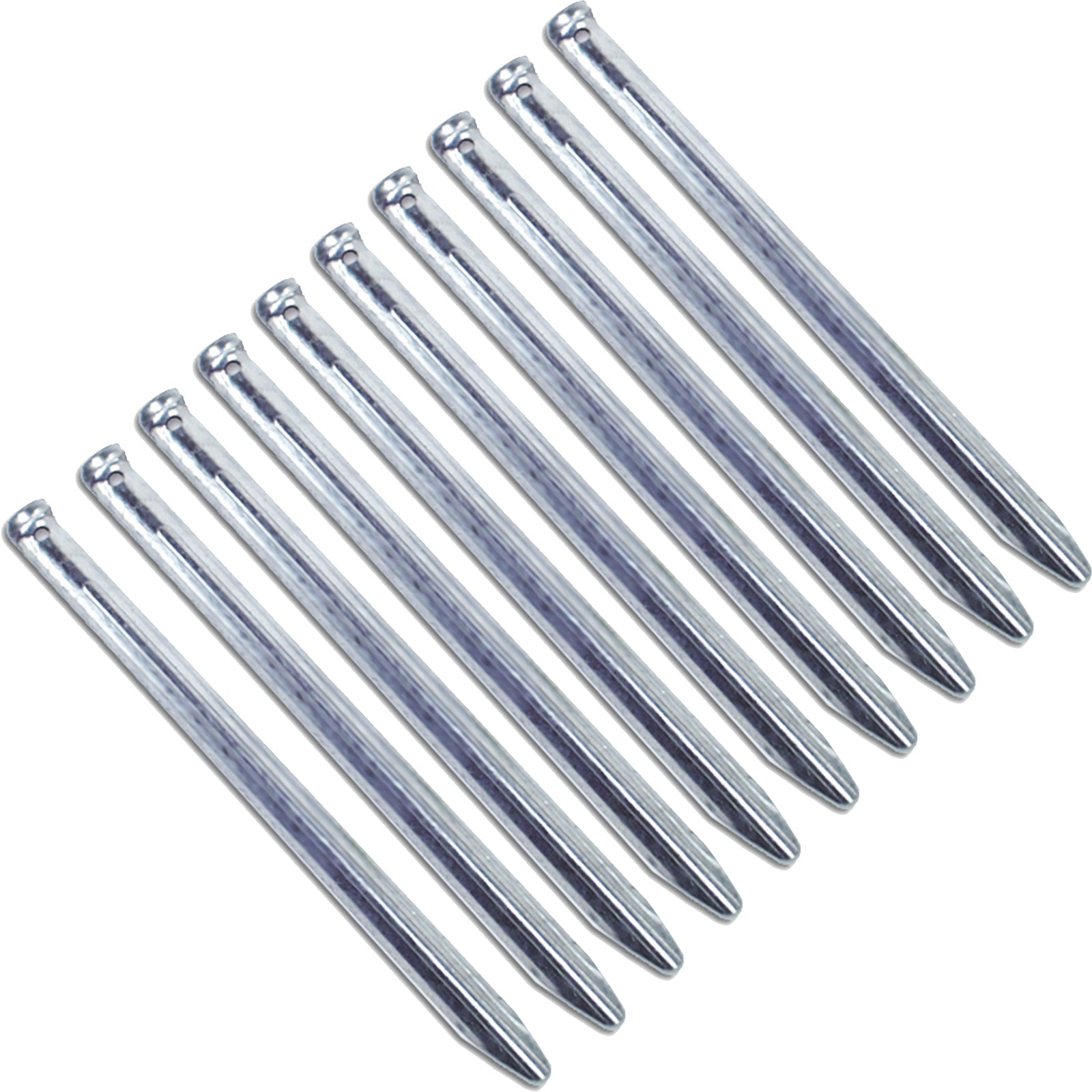 10 x Hering 23 cm Zeltnagel - Zelt Hering Erdnagel Gras & Sand - halbrund Stahl